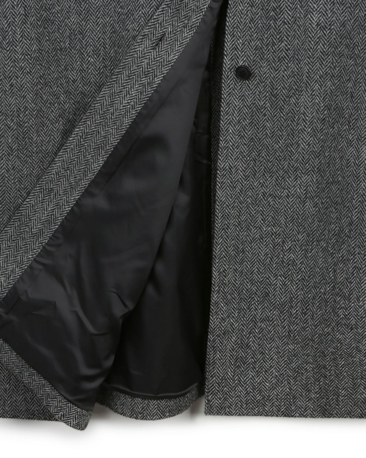 비슬로우(BESLOW) OVERSIZED HERRINGBONE ALPACA BALMACAAN COAT GREY HERRINGBONE