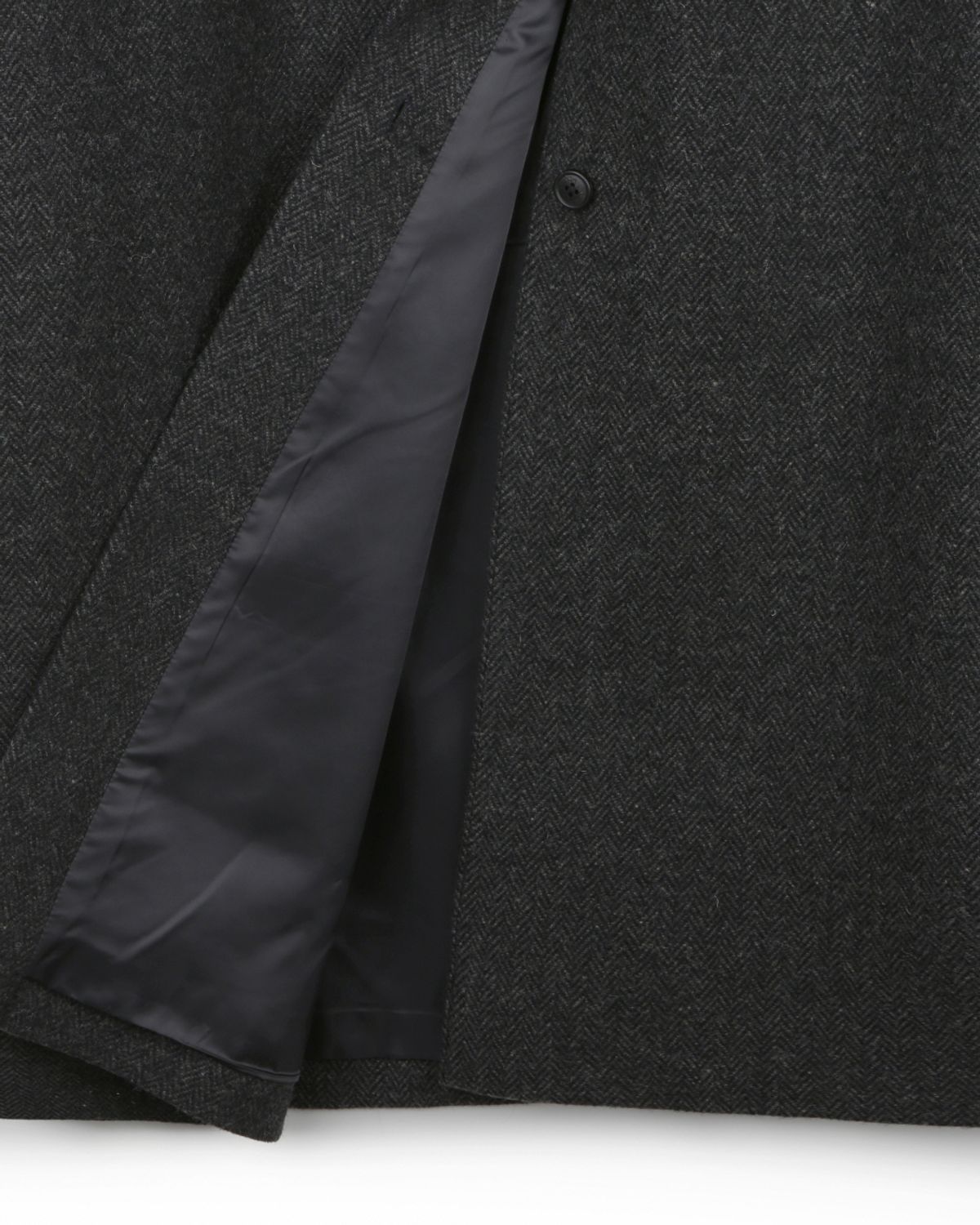 비슬로우(BESLOW) OVERSIZED HERRINGBONE ALPACA BALMACAAN COAT CHARCOAL HERRINGBONE
