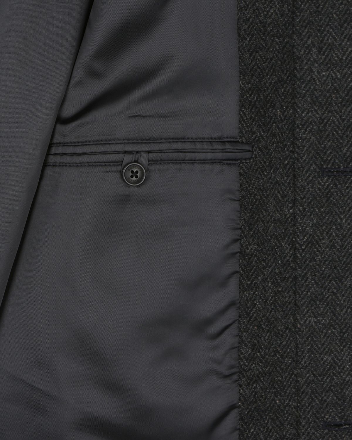 비슬로우(BESLOW) OVERSIZED HERRINGBONE ALPACA BALMACAAN COAT CHARCOAL HERRINGBONE