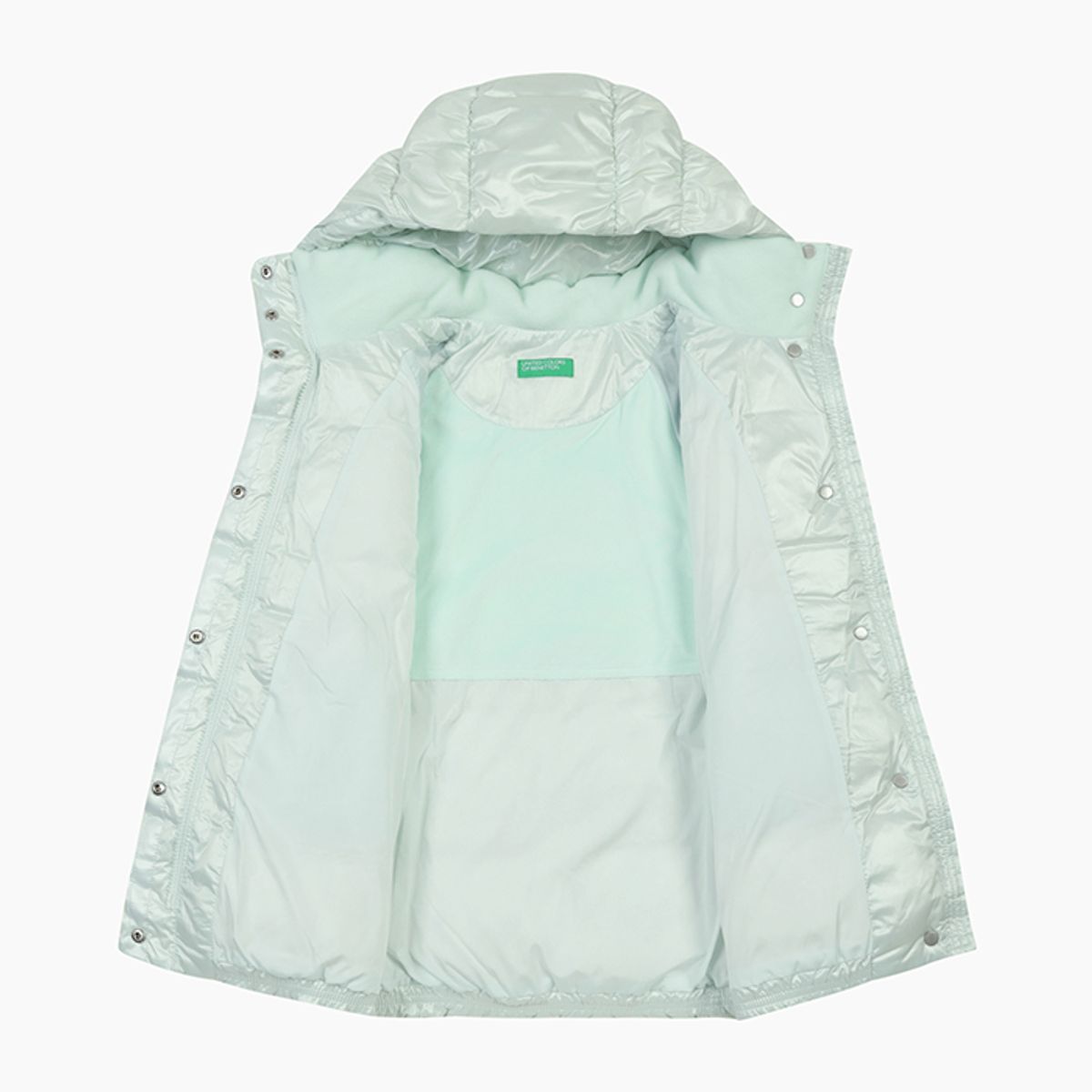 베네통키즈(BENETTONKIDS) 셔링 후드 롱 다운_QADJ02561LB