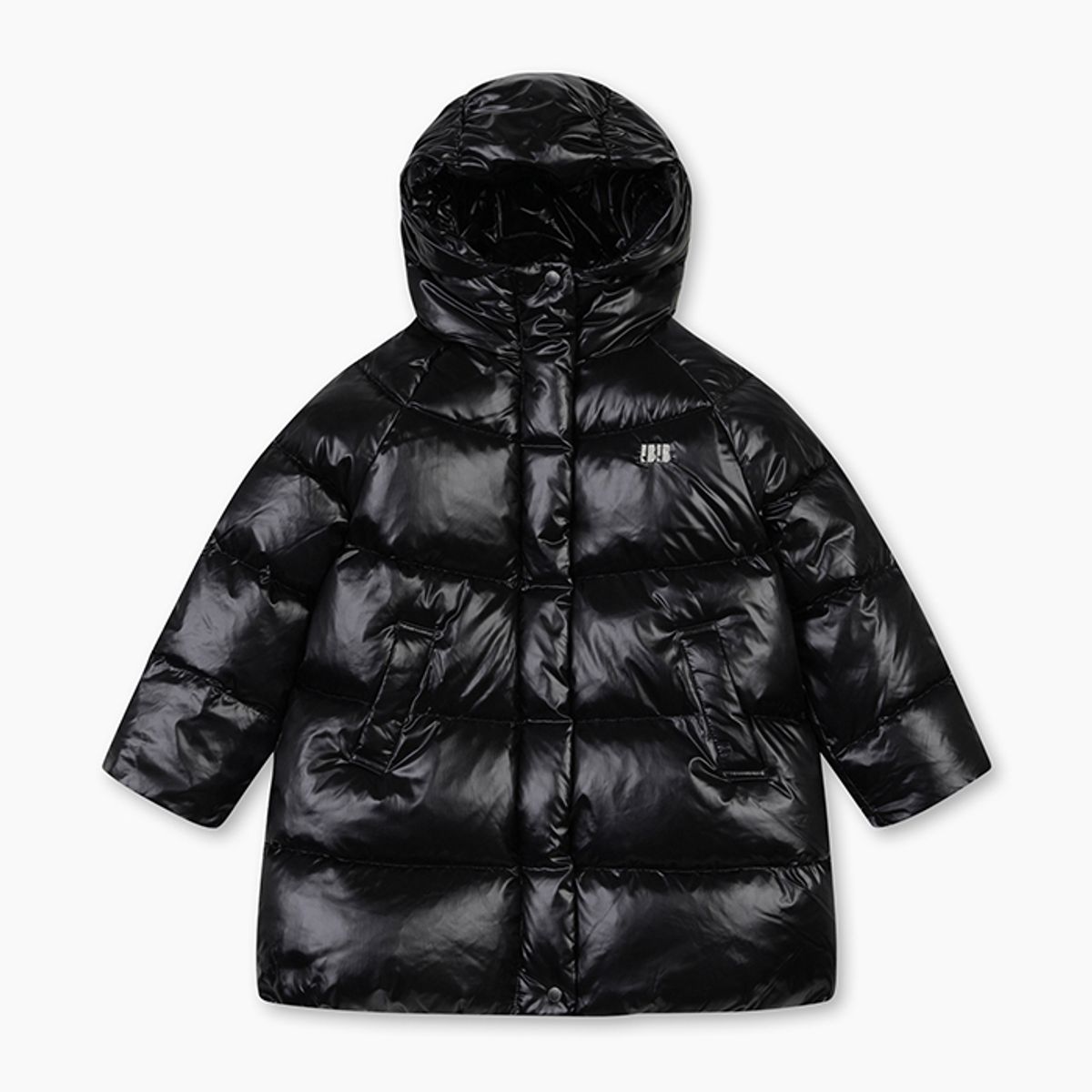 베네통키즈(BENETTONKIDS) 셔링 후드 롱 다운_QADJ02561BK