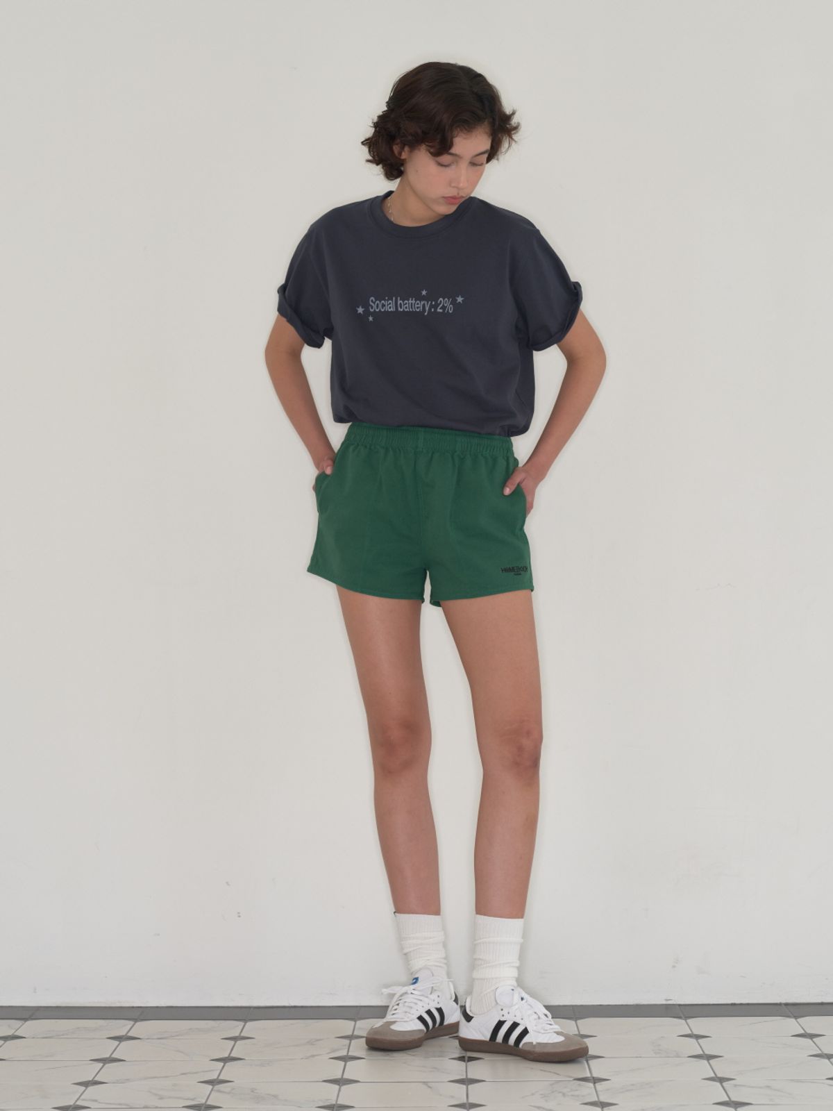 홈바디띵즈(HOMEBODY THINGS) Comfy Cotton Shorts (GREEN)