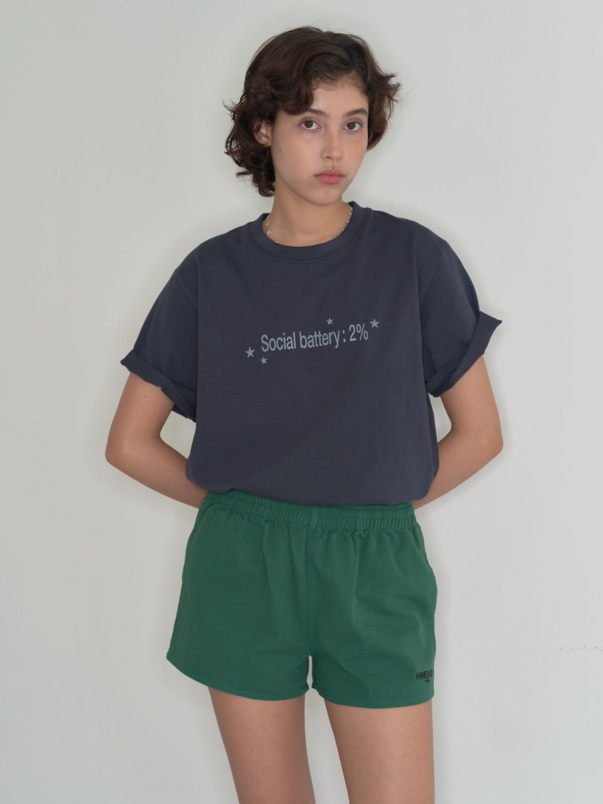 홈바디띵즈(HOMEBODY THINGS) Comfy Cotton Shorts (GREEN)