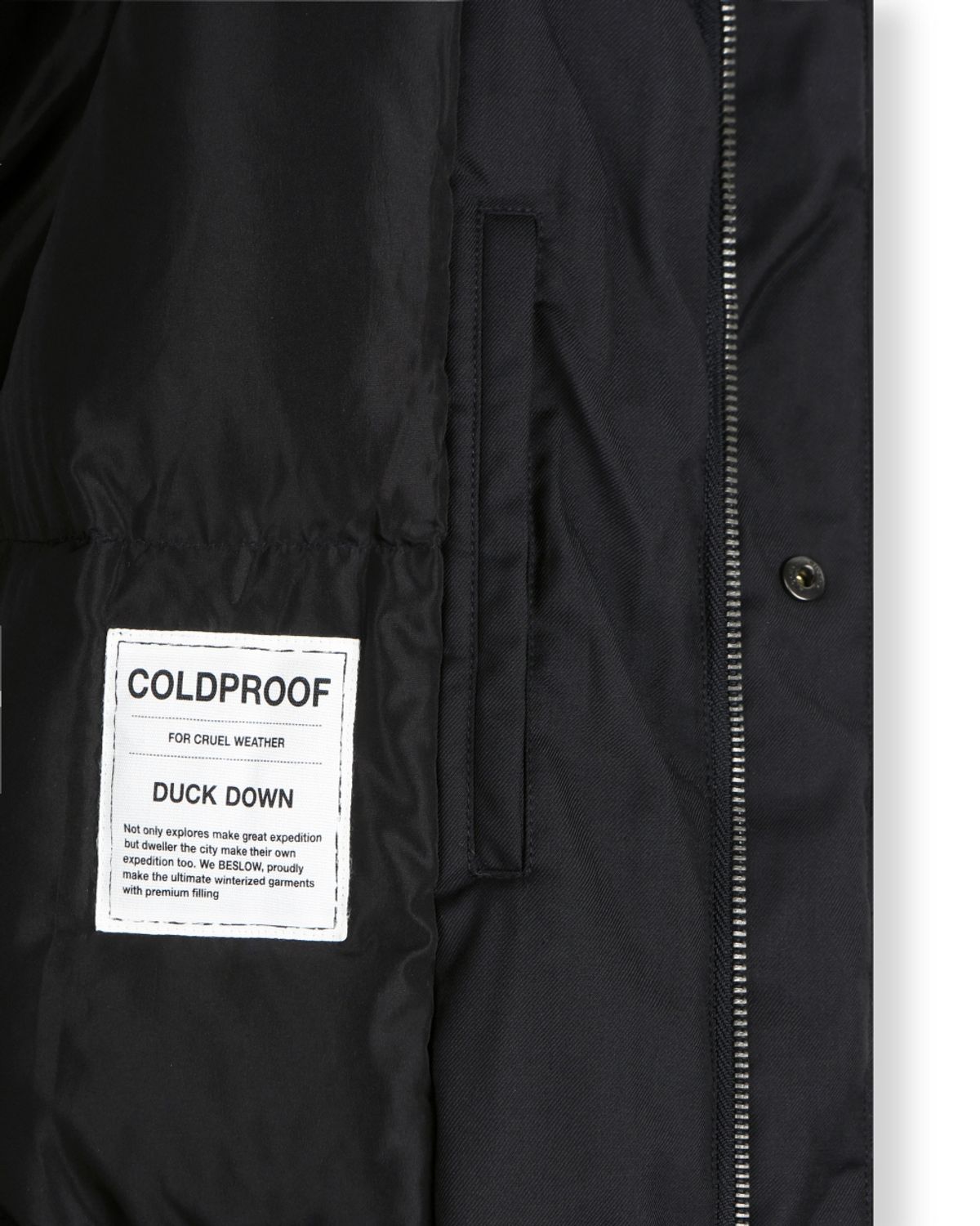 비슬로우(BESLOW) OVERSIZED MINIMAL PUFFER DOWN JACKET BLACK