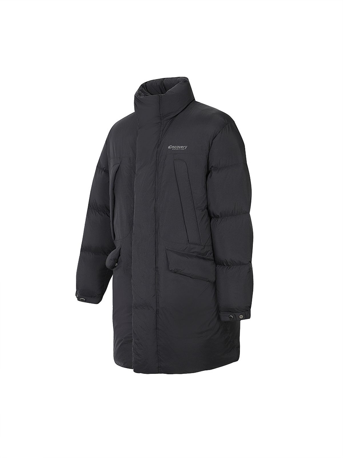 디스커버리 익스페디션(DISCOVERY EXPEDITION) 남성 하이넥 사파리 다운 롱패딩 (BLACK)