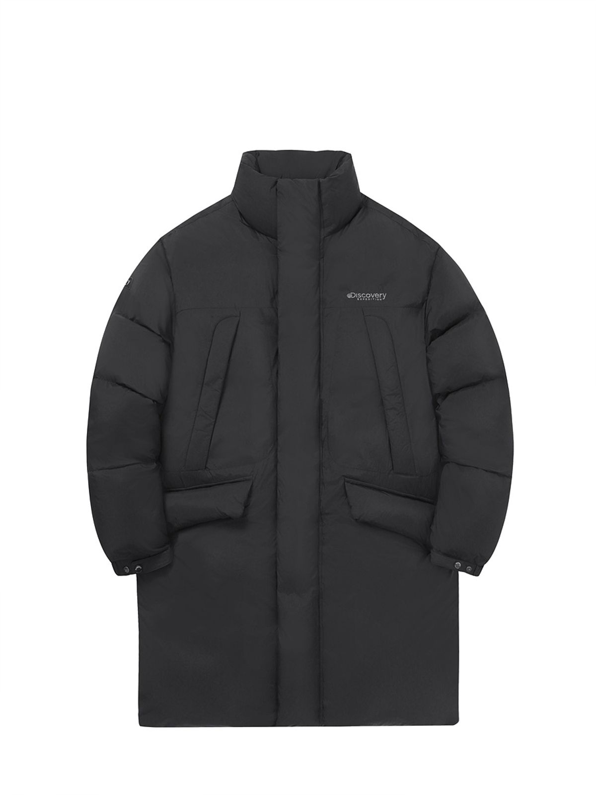 디스커버리 익스페디션(DISCOVERY EXPEDITION) 남성 하이넥 사파리 다운 롱패딩 (BLACK)