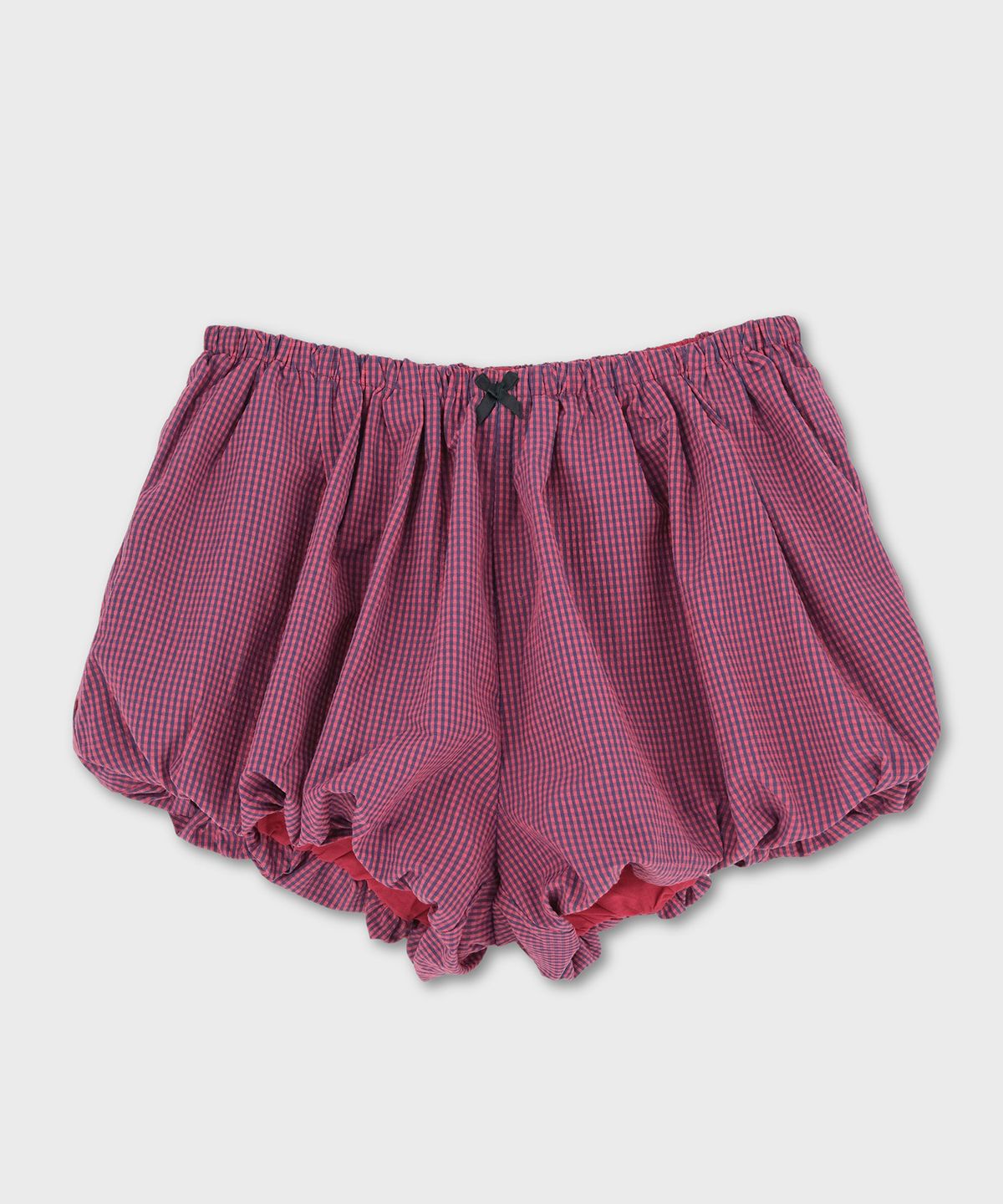 홈바디띵즈(HOMEBODY THINGS) Balloon Check Shorts (RED)