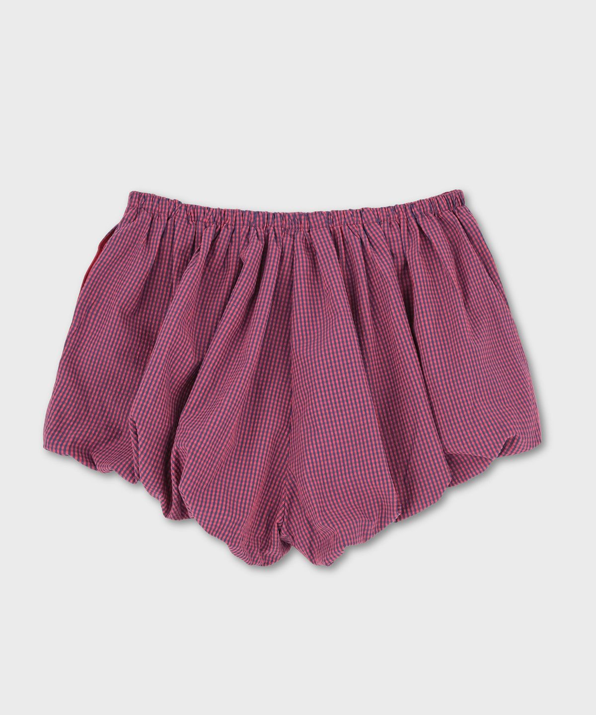 홈바디띵즈(HOMEBODY THINGS) Balloon Check Shorts (RED)