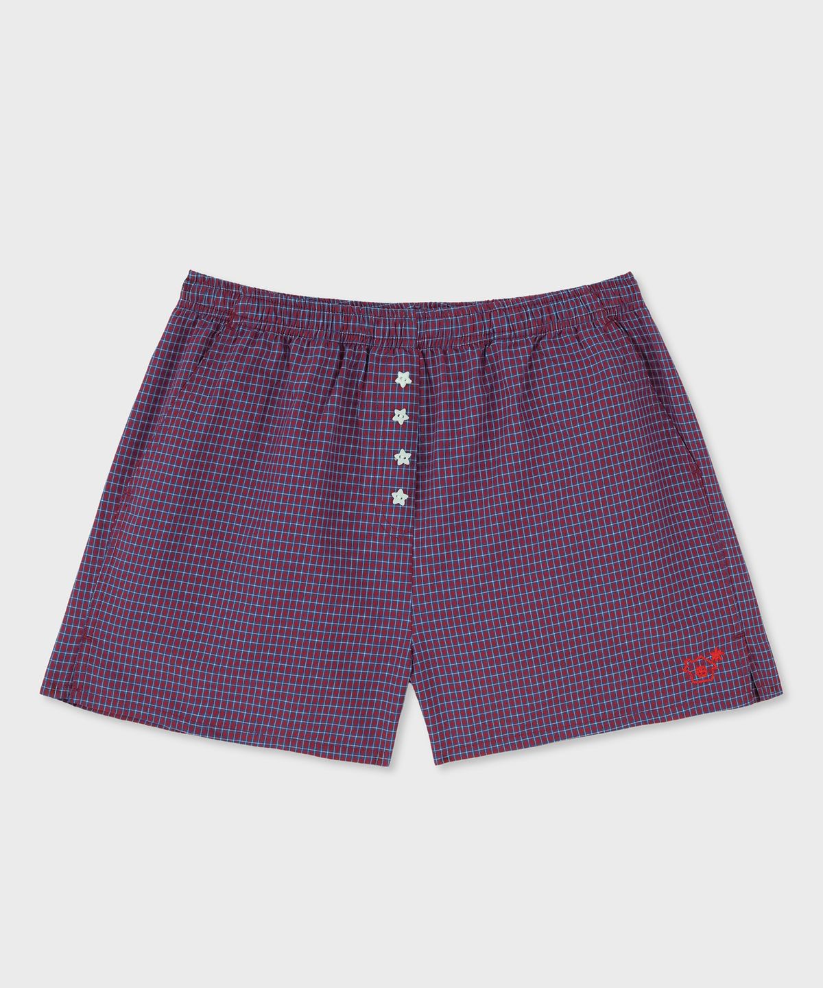 홈바디띵즈(HOMEBODY THINGS) HBT Check Star Shorts (CHERRY RED)
