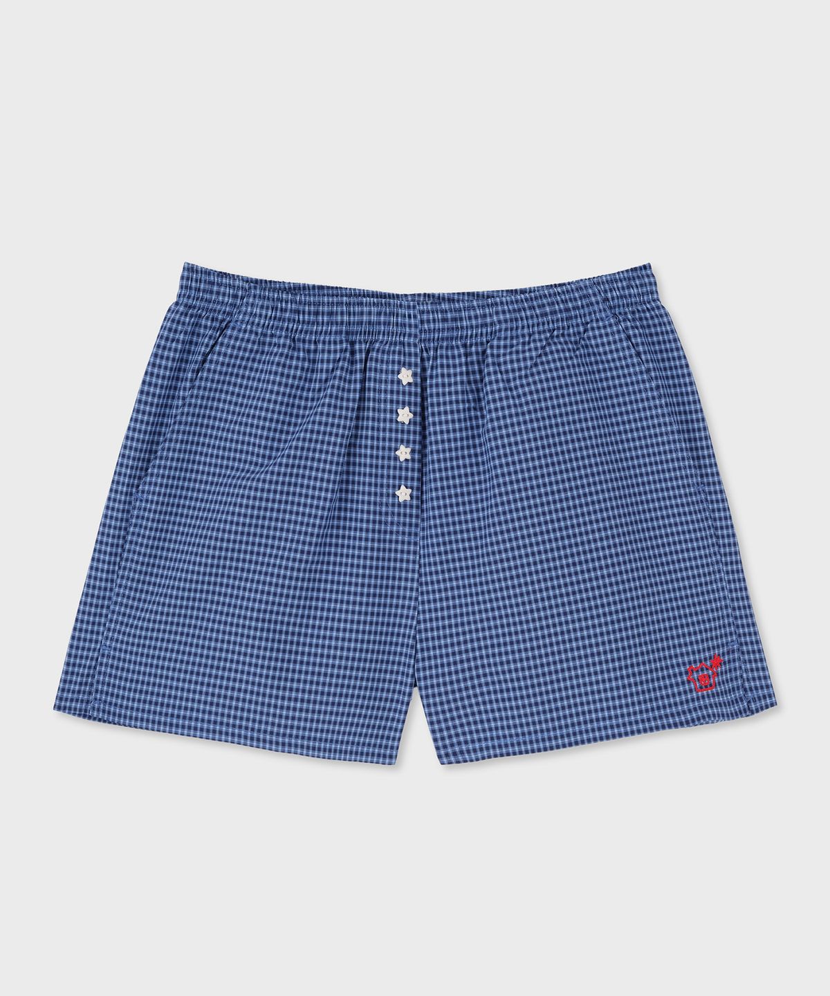 홈바디띵즈(HOMEBODY THINGS) HBT Check Star Shorts (NAVY)