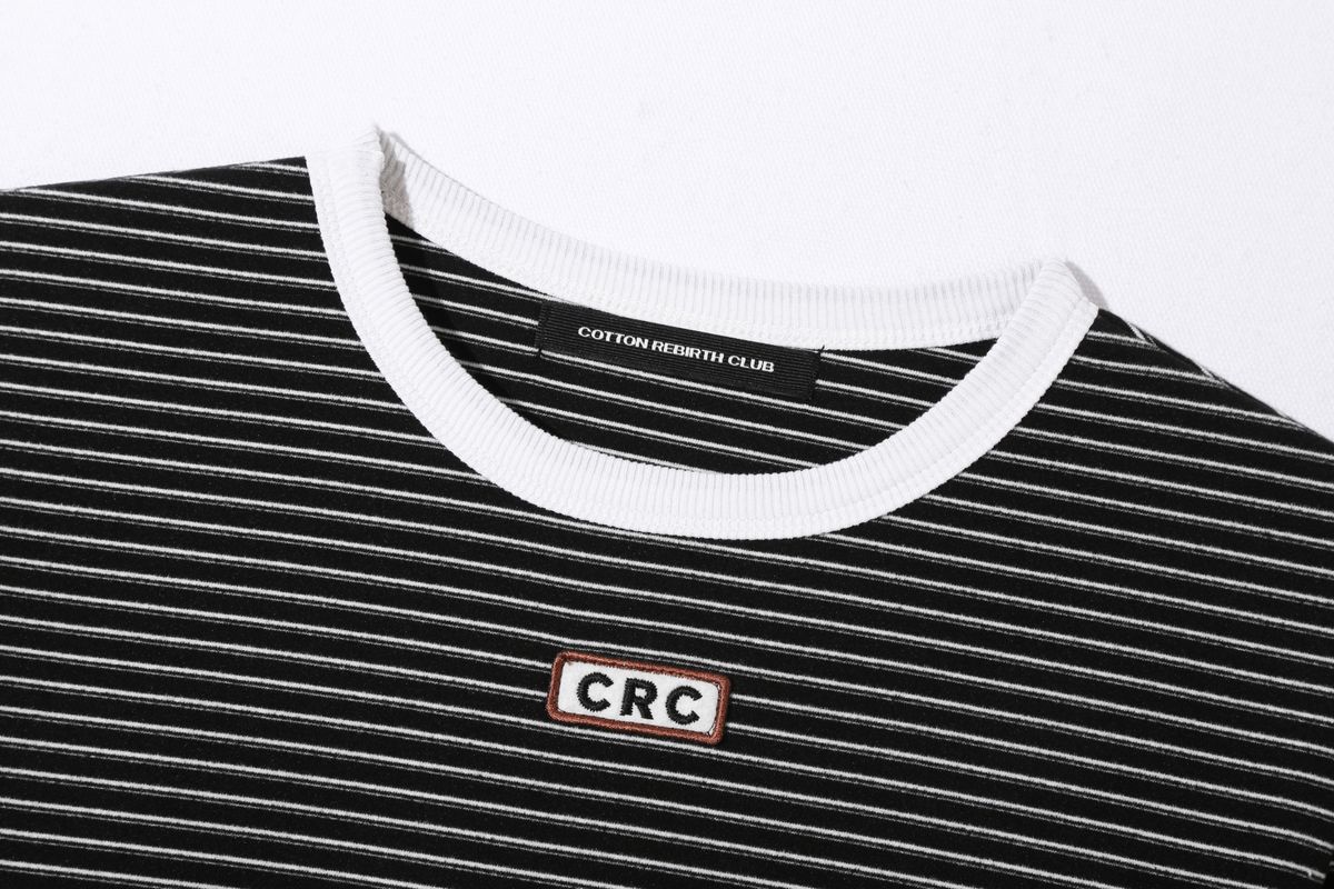 코튼리버스클럽(COTTONREBIRTHCLUB) 스트라이프 미니 드레스(블랙)