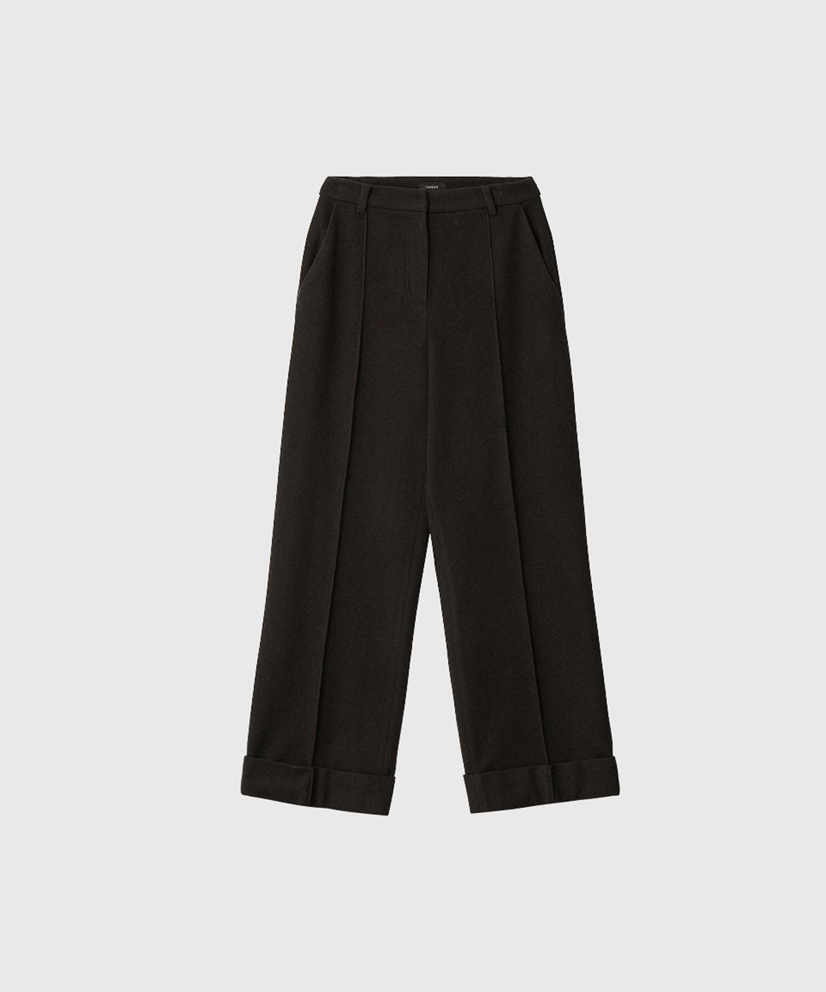 룩캐스트(LOOKAST) 에일린 울 카브라 팬츠_브라운 / AILEEN WOOL CABRA PANTS_BROWN