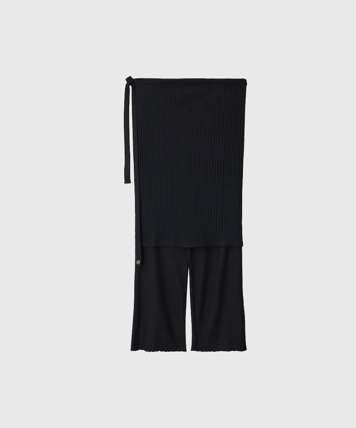 룩캐스트(LOOKAST) 낸시 레이어드 스커트 팬츠_블랙 / NANCY LAYERED SKIRT PANTS_BLACK