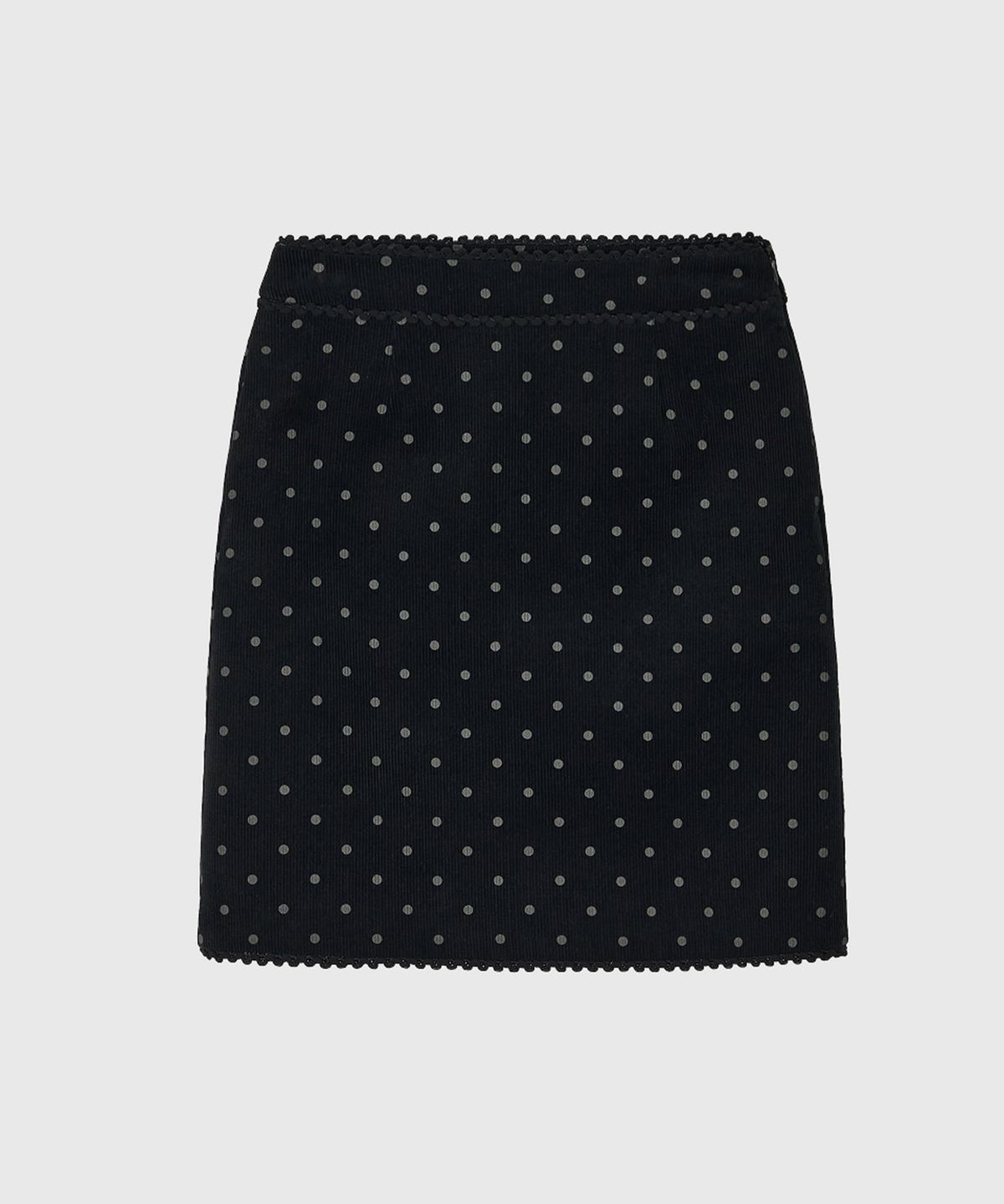 룩캐스트(LOOKAST) 라일라 트리밍 도트 스커트_블랙 / LYRA TRIMMING DOT SKIRT_BLACK