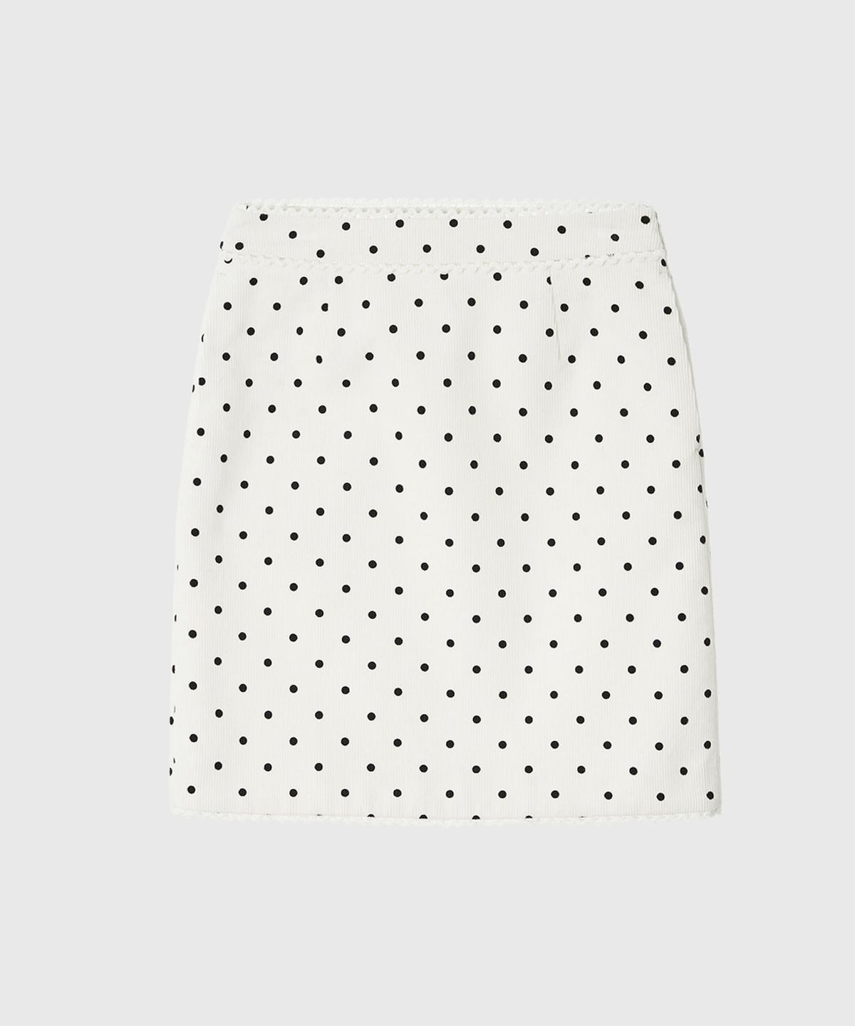 룩캐스트(LOOKAST) 라일라 트리밍 도트 스커트_화이트 / LYRA TRIMMING DOT SKIRT_WHITE