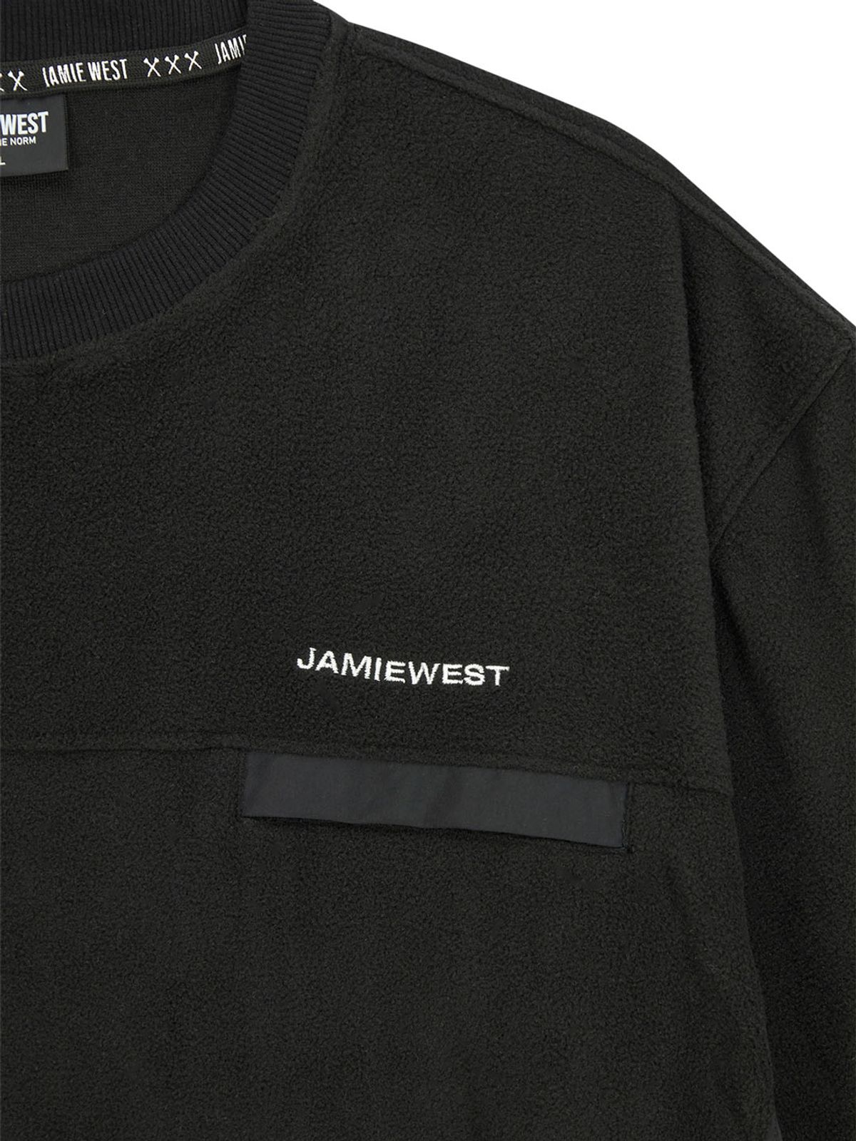 제이미웨스트(JAMIE WEST) 경량 플리스 나일론 포켓 풀오버 (블랙)