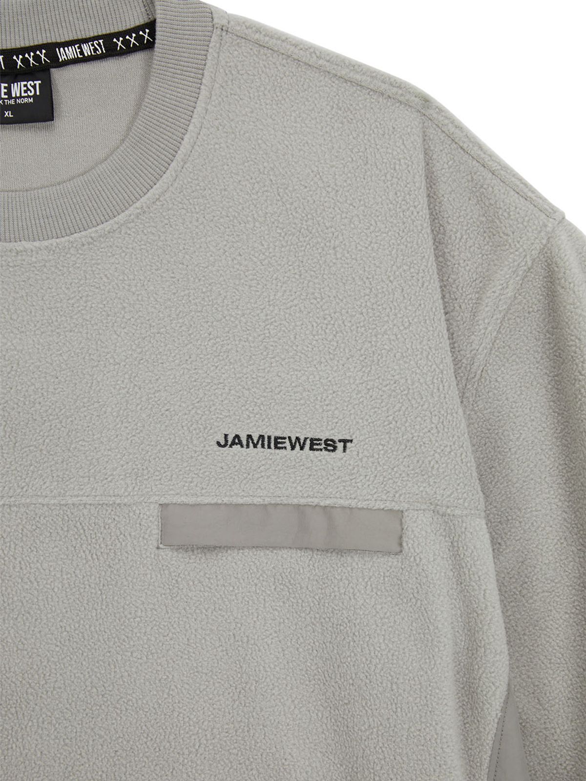 제이미웨스트(JAMIE WEST) 경량 플리스 나일론 포켓 풀오버 (그레이)