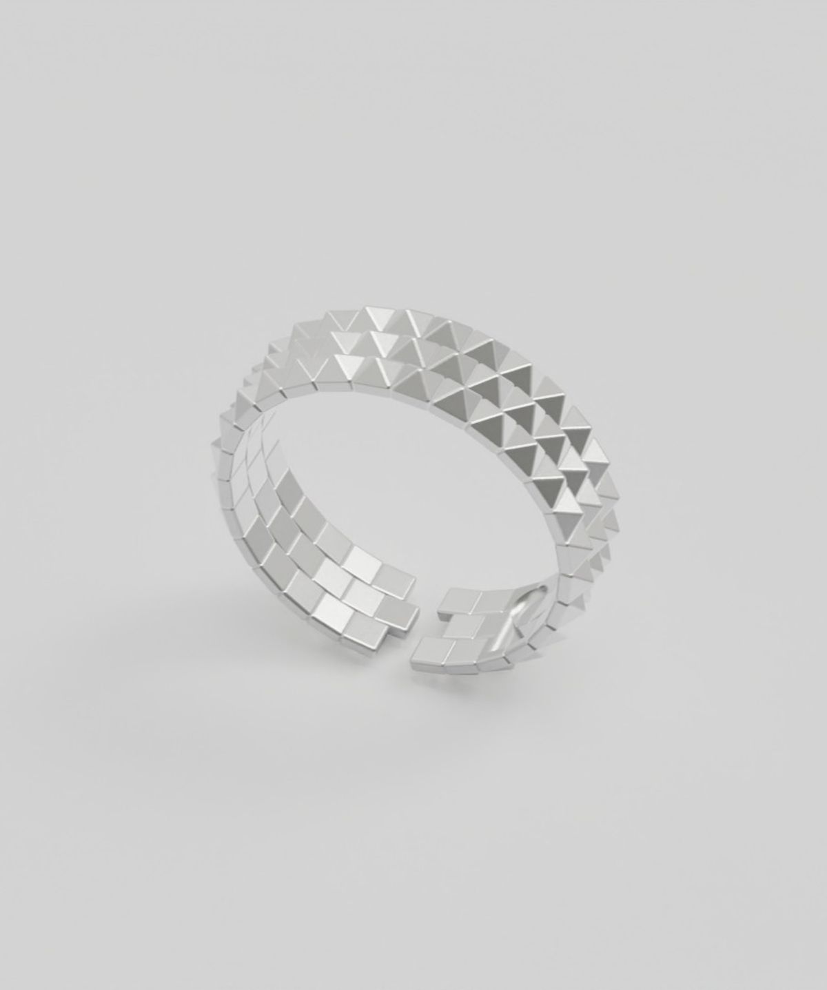르네오브제(RENEOBJET) MOD  TRILINE OPEN RING [STERLING SILVER] 기하학 디자인 포인트 오픈링 925 실버 반지
