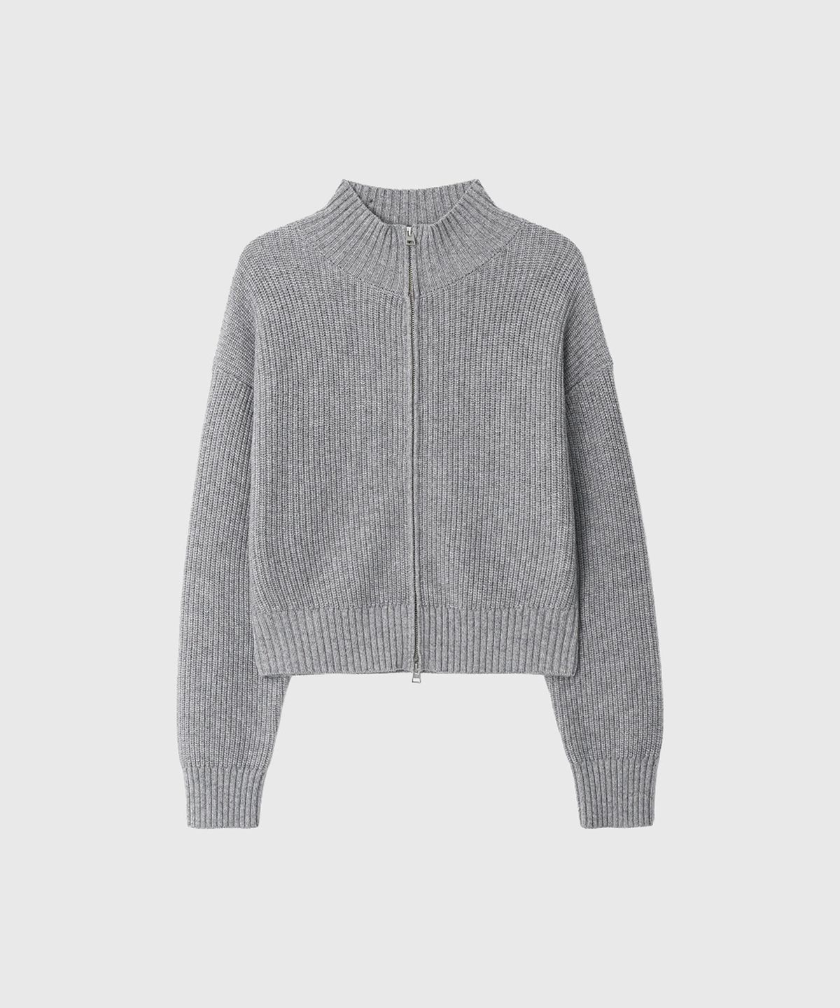 룩캐스트(LOOKAST) 오드리 캐시미어 집업 가디건_그레이 / AUDREY CASHMERE ZIP UP CARDIGAN_GREY