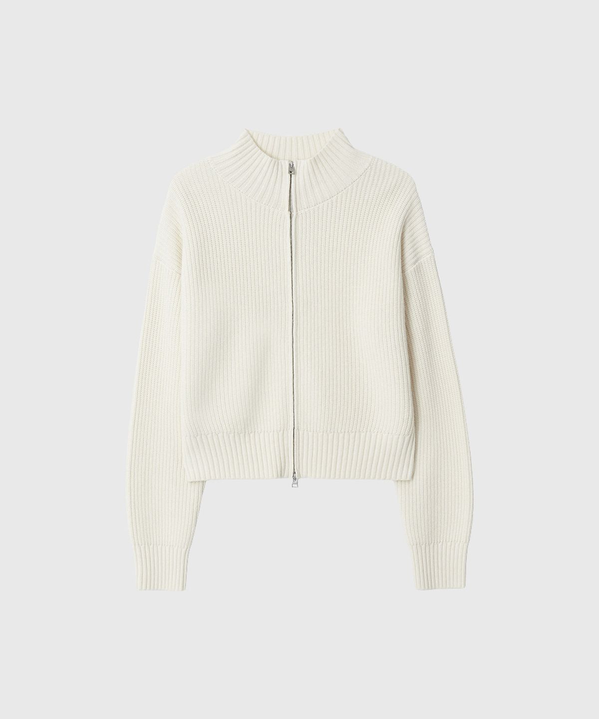 룩캐스트(LOOKAST) 오드리 캐시미어 집업 가디건_아이보리 / AUDREY CASHMERE ZIP UP CARDIGAN_IVORY