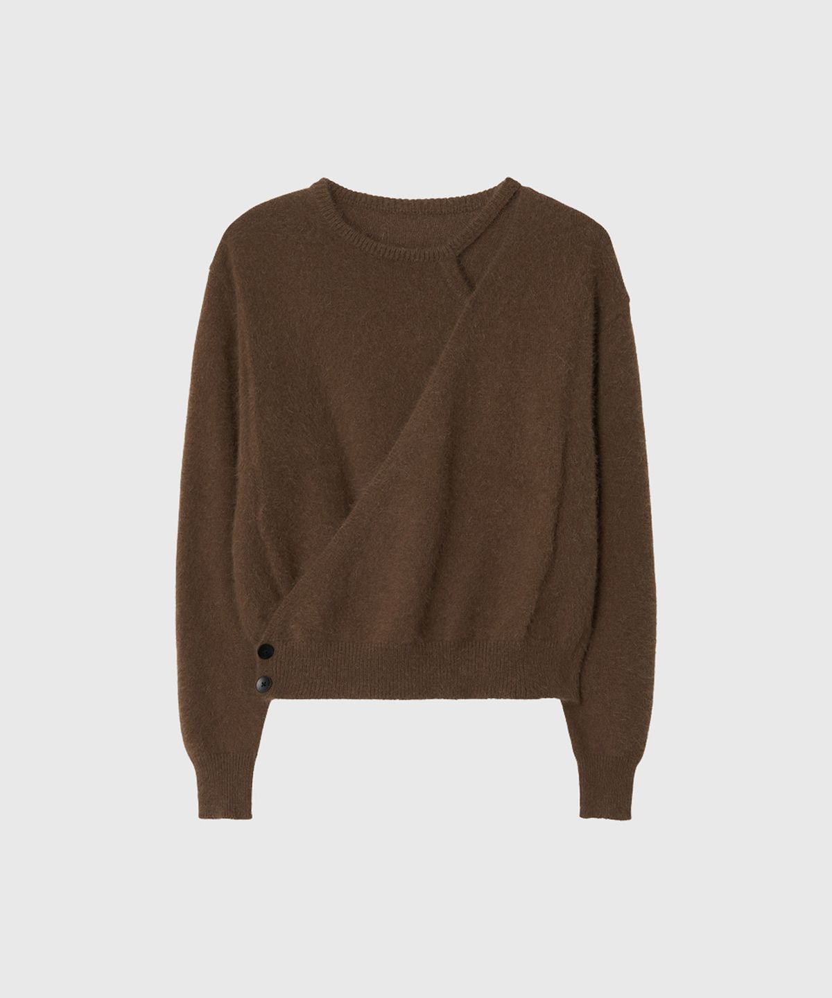 룩캐스트(LOOKAST) 카리나 폭스 레이어드 니트_브라운 / KARINA FOX LAYERED KNIT_BROWN