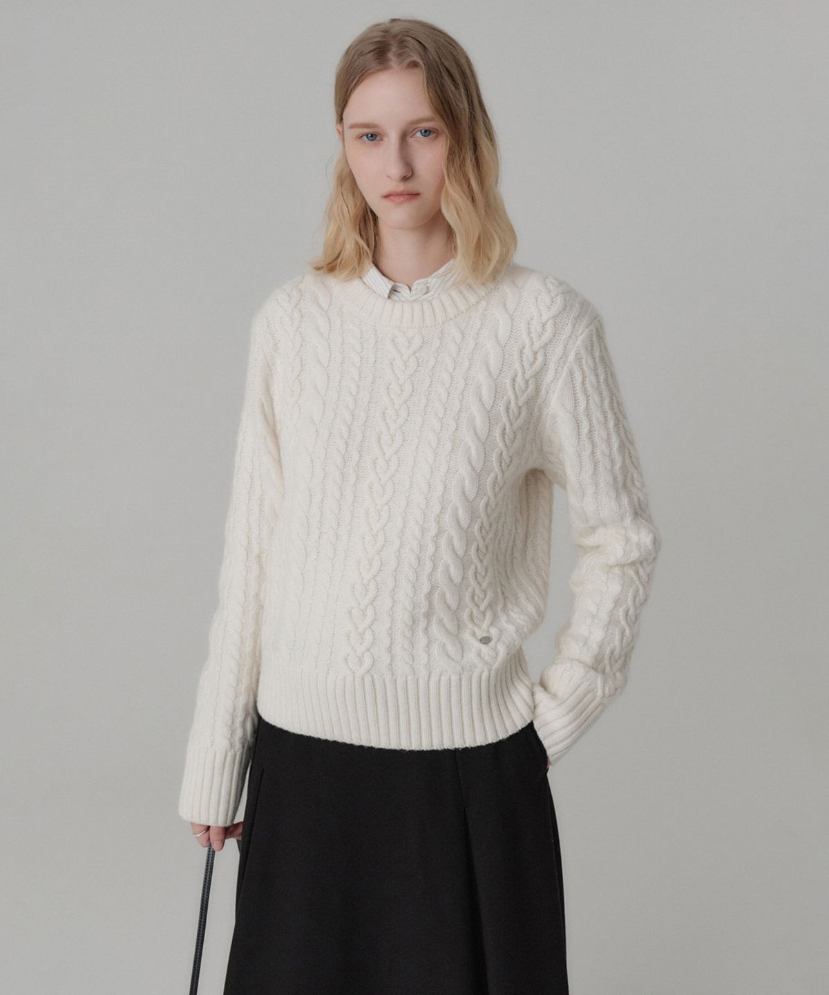 룩캐스트(LOOKAST) 지니 캐시미어 케이블 니트 / JINY CASHMERE CABLE KNIT_3colors