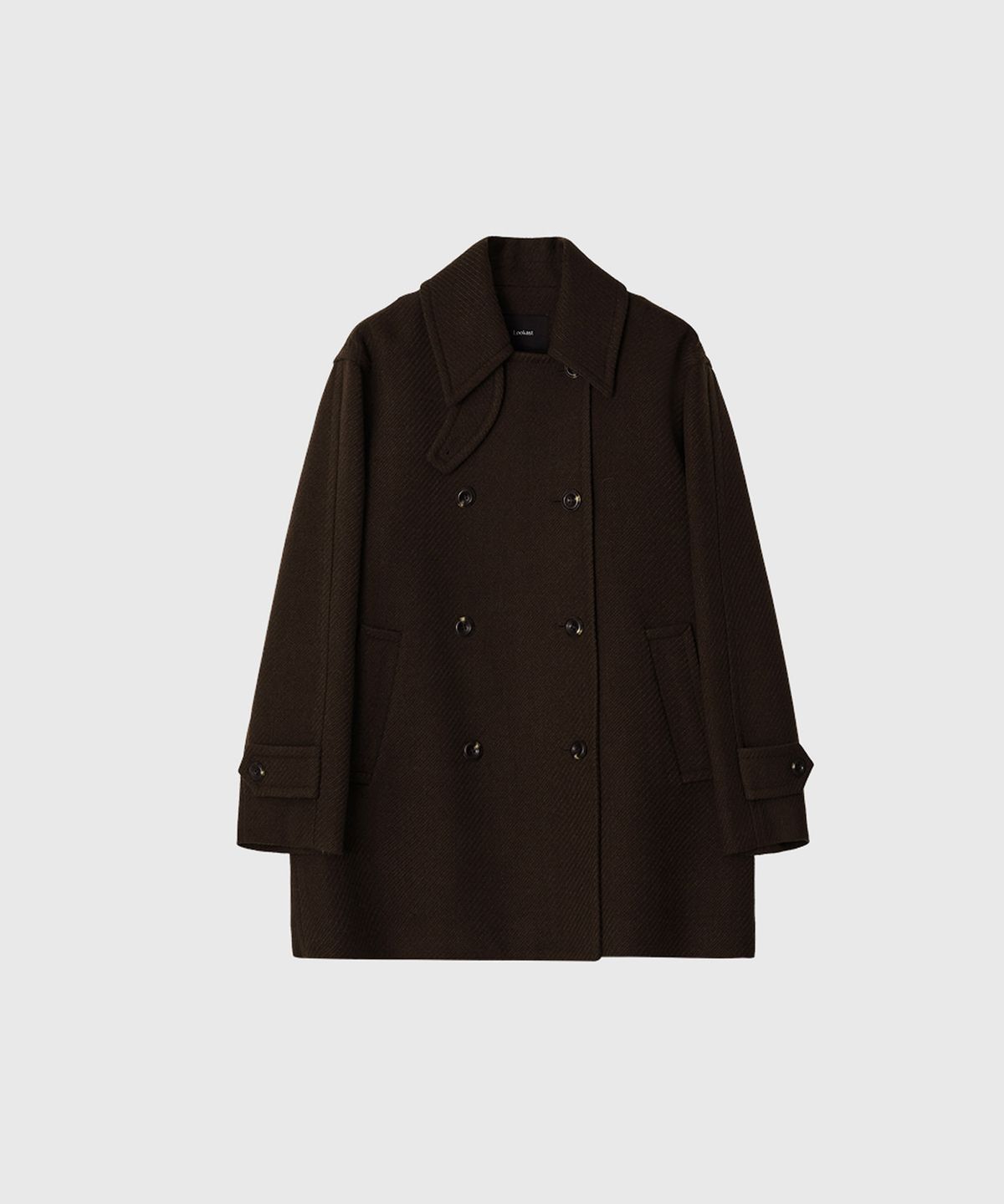 룩캐스트(LOOKAST) 셀리나 울 하프 코트_브라운 / CELINA WOOL HALF COAT_BROWN