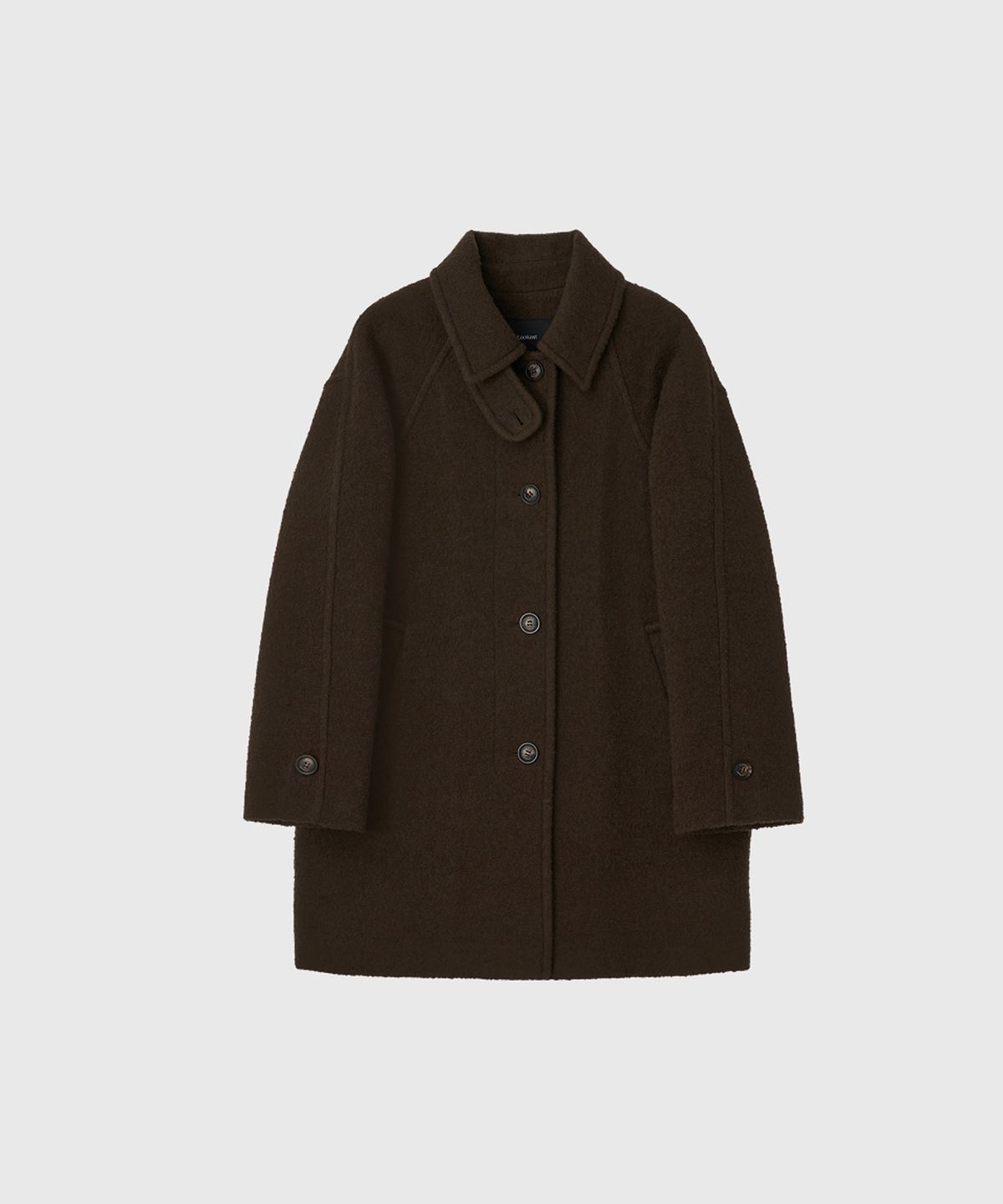 룩캐스트(LOOKAST) 헤일리 울 부클 하프 코트_브라운 / HAILY WOOL BOUCLE HALF COAT_BROWN