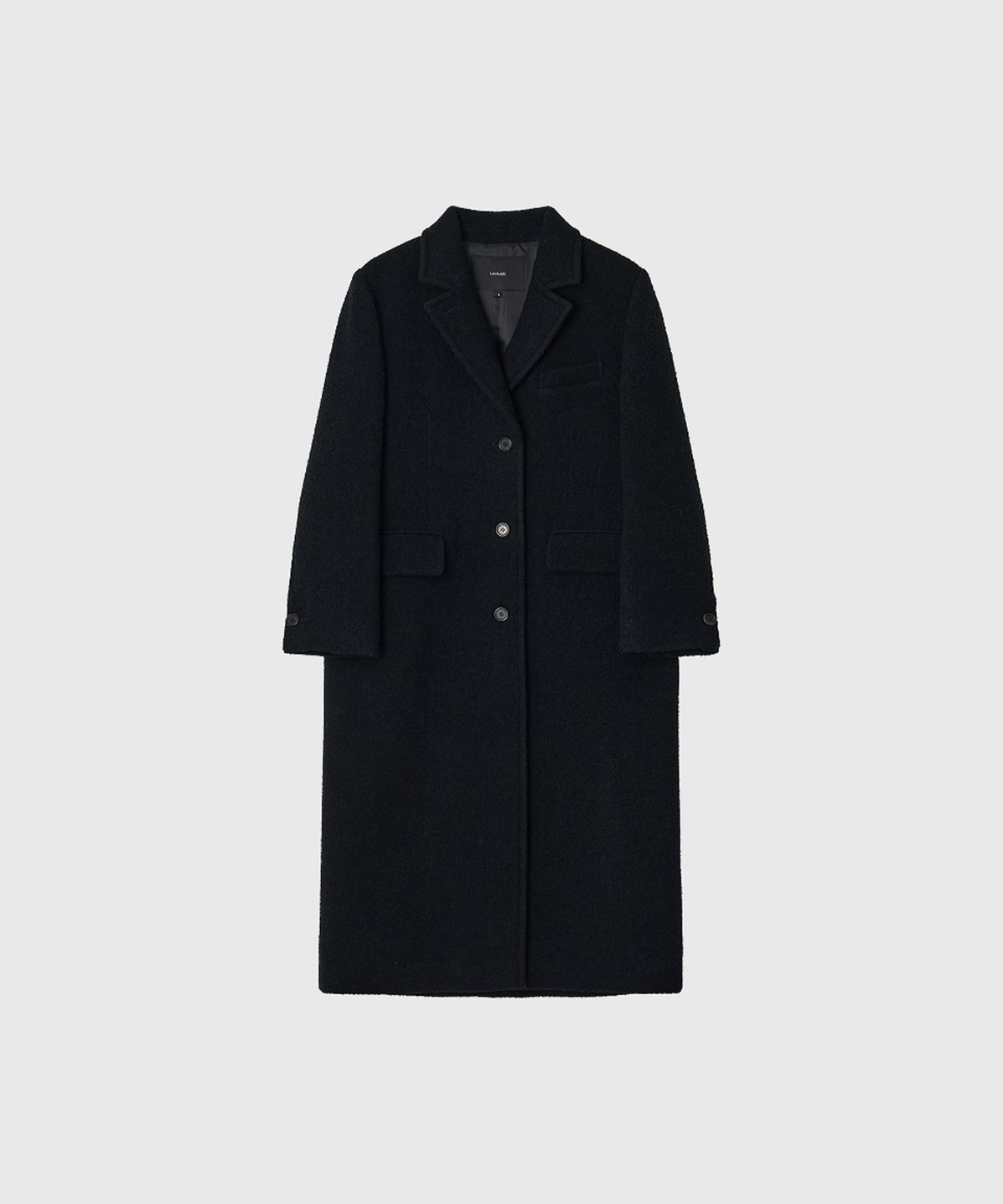 룩캐스트(LOOKAST) 소이 부클 울 싱글 코트_블랙 / SOY BOUCLE WOOL SINGLE COAT_BLACK