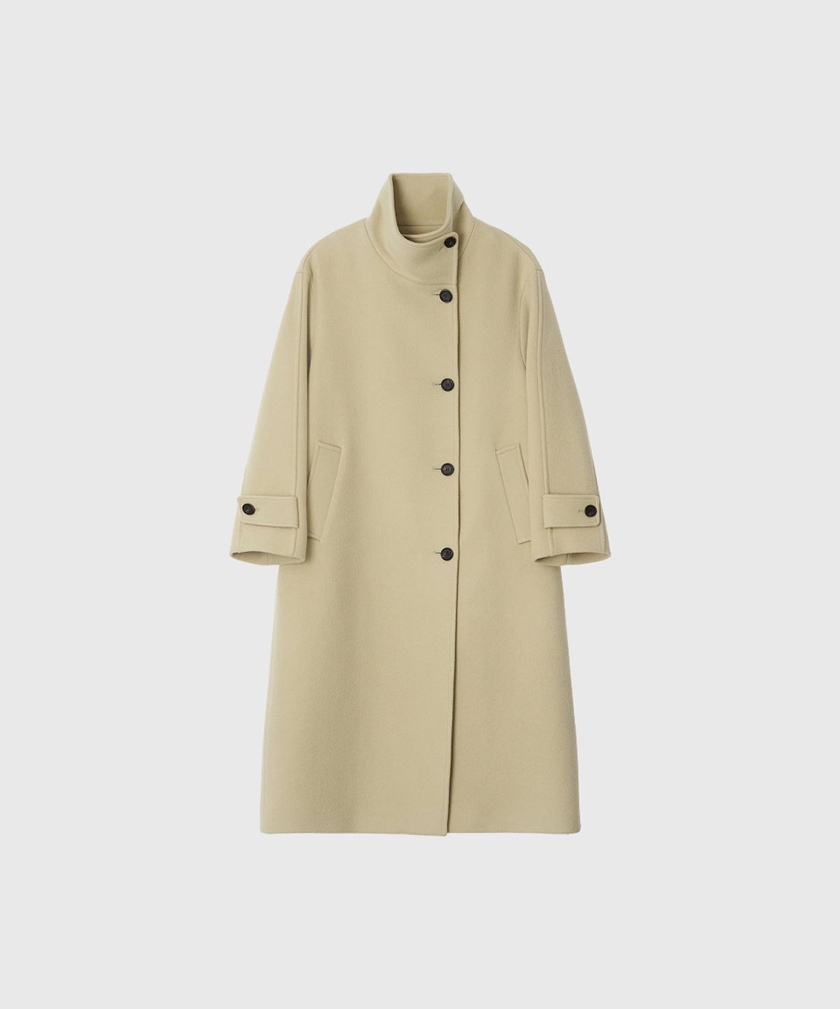 룩캐스트(LOOKAST) 하이넥 울 오버사이즈 코트_엘로우 / HIGH NECK WOOL OVERSIZED COAT_YELLOW