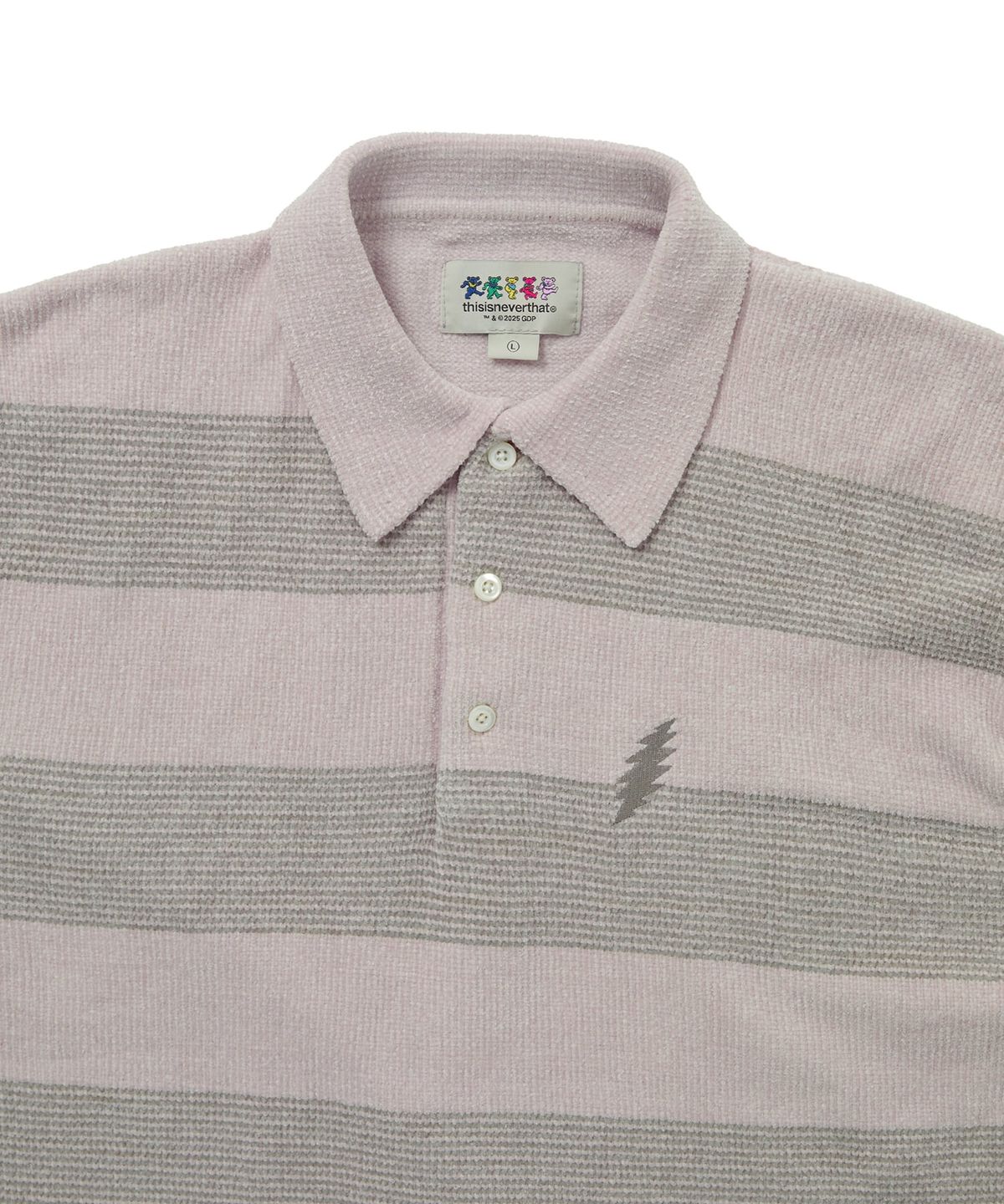 디스이즈네버댓(THISISNEVERTHAT) GD Lightning Velvet Knit Polo Light Pink