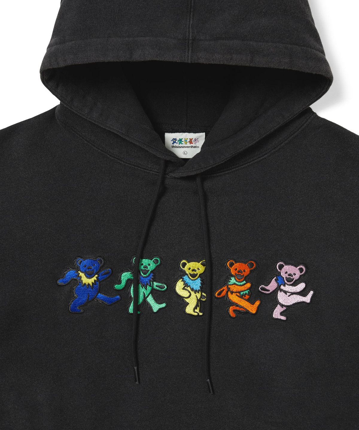 디스이즈네버댓(THISISNEVERTHAT) GD Dancing Bears Hoodie Washed Black