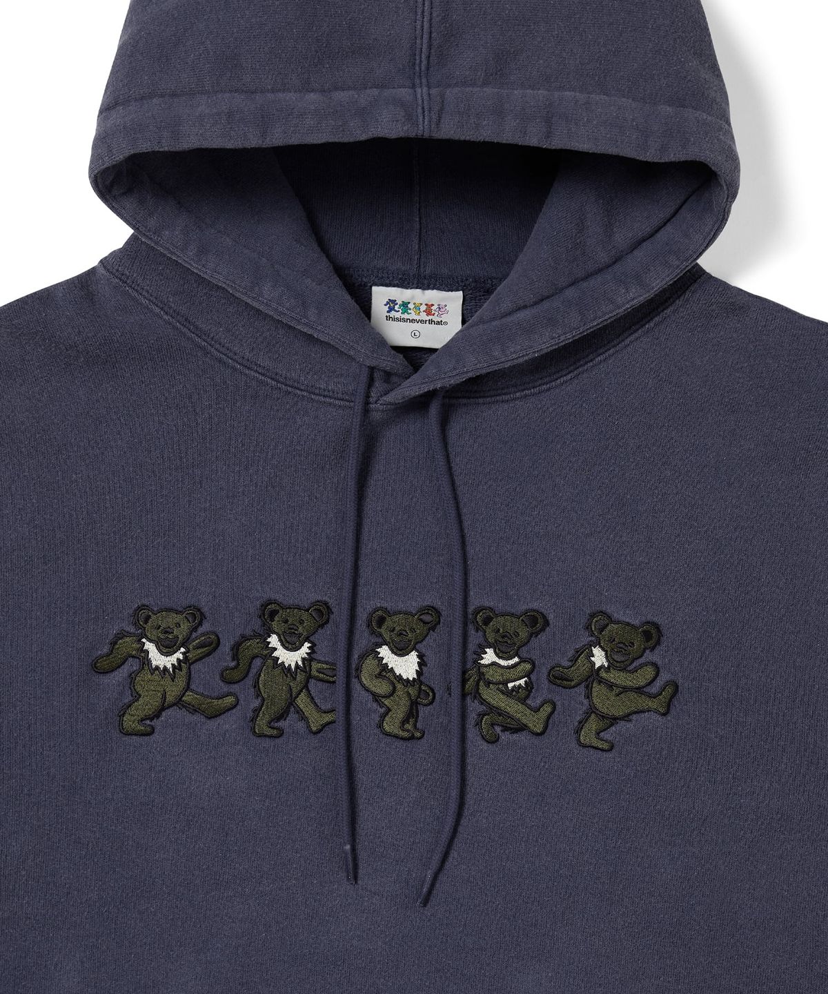 디스이즈네버댓(THISISNEVERTHAT) GD Dancing Bears Hoodie Washed Navy