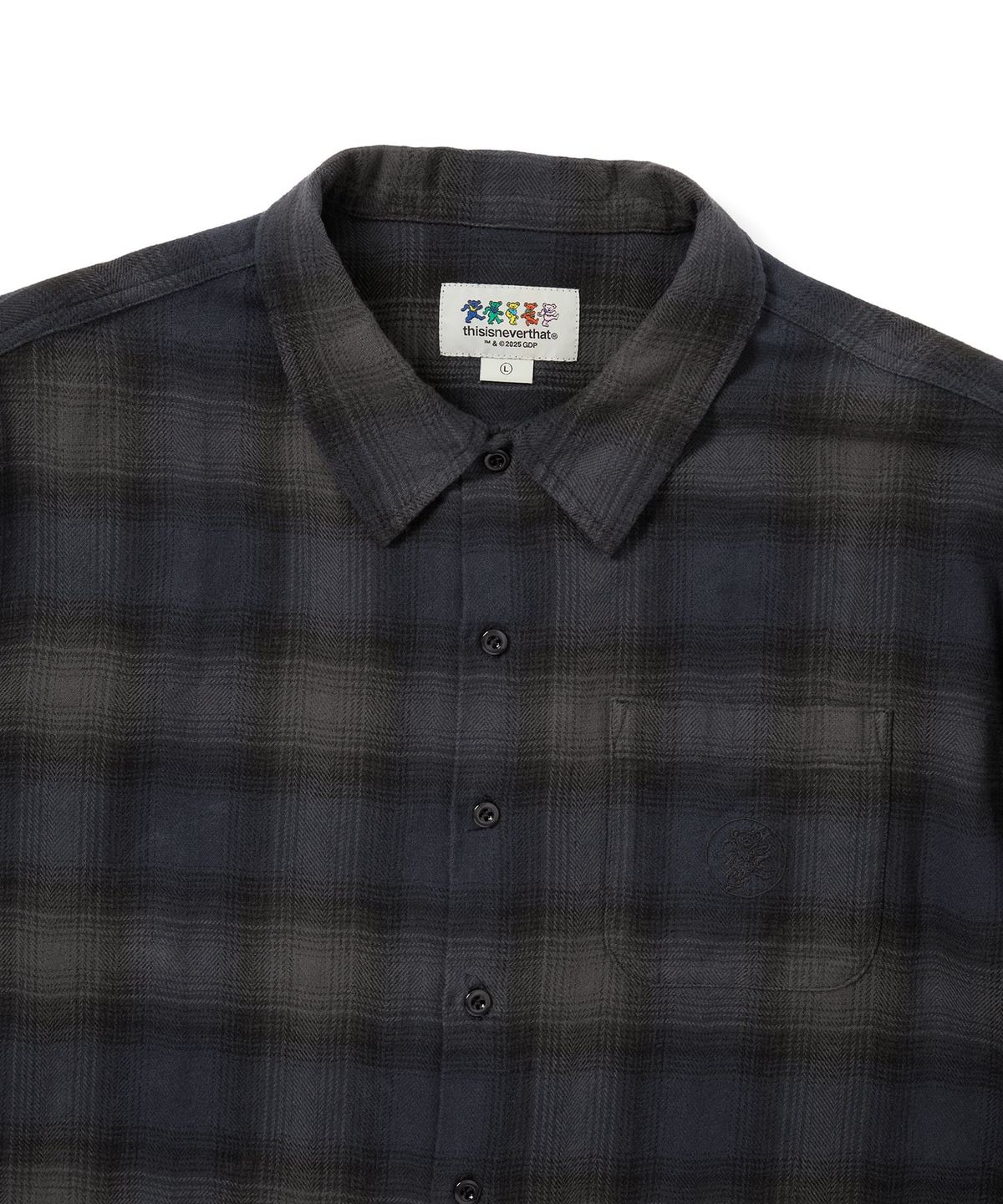 디스이즈네버댓(THISISNEVERTHAT) GD Lightning Bear Plaid Shirt Navy
