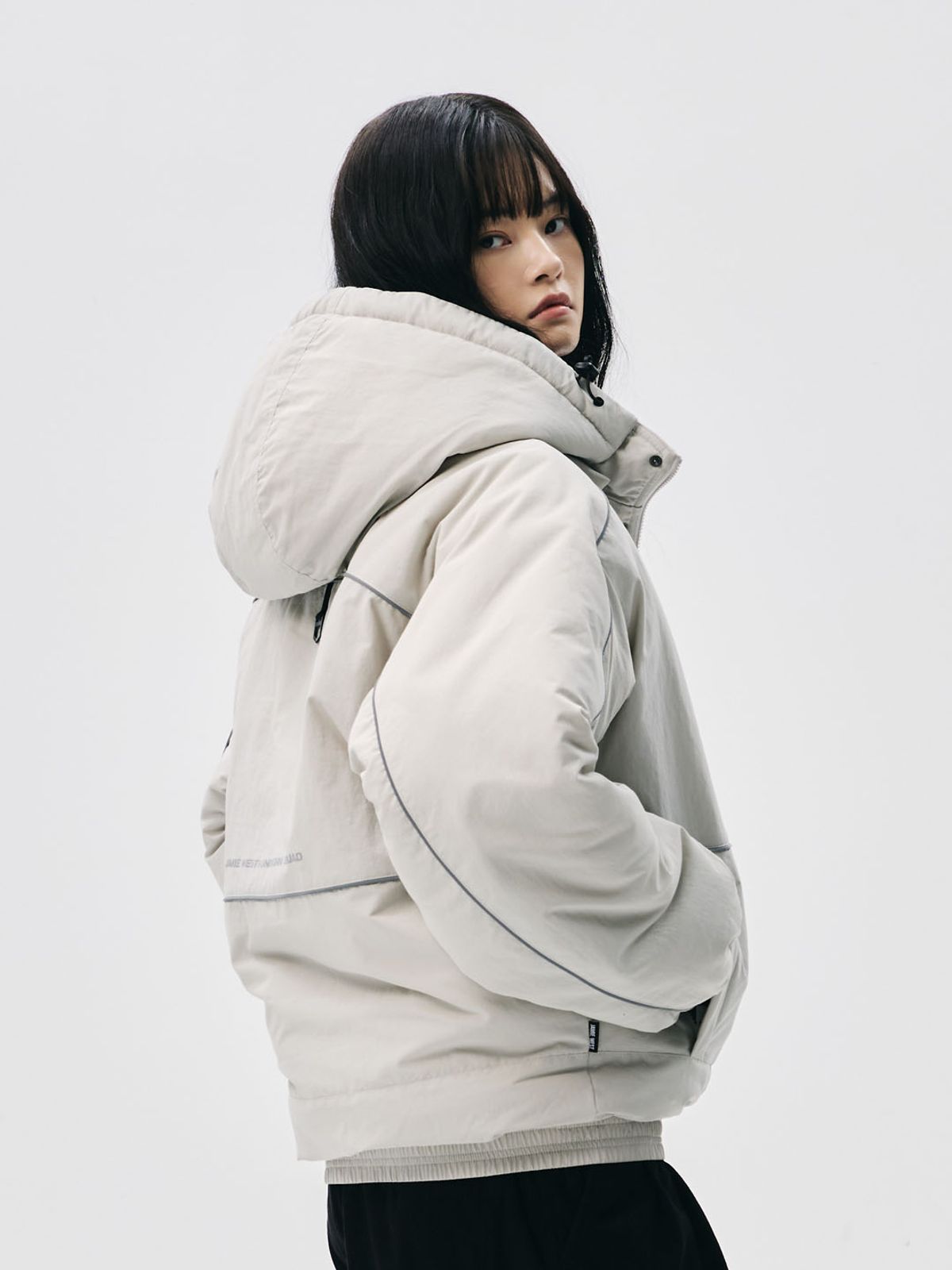 제이미웨스트(JAMIE WEST) 프리마로프트 디테쳐블 후드 헤비 점퍼 (그레이)