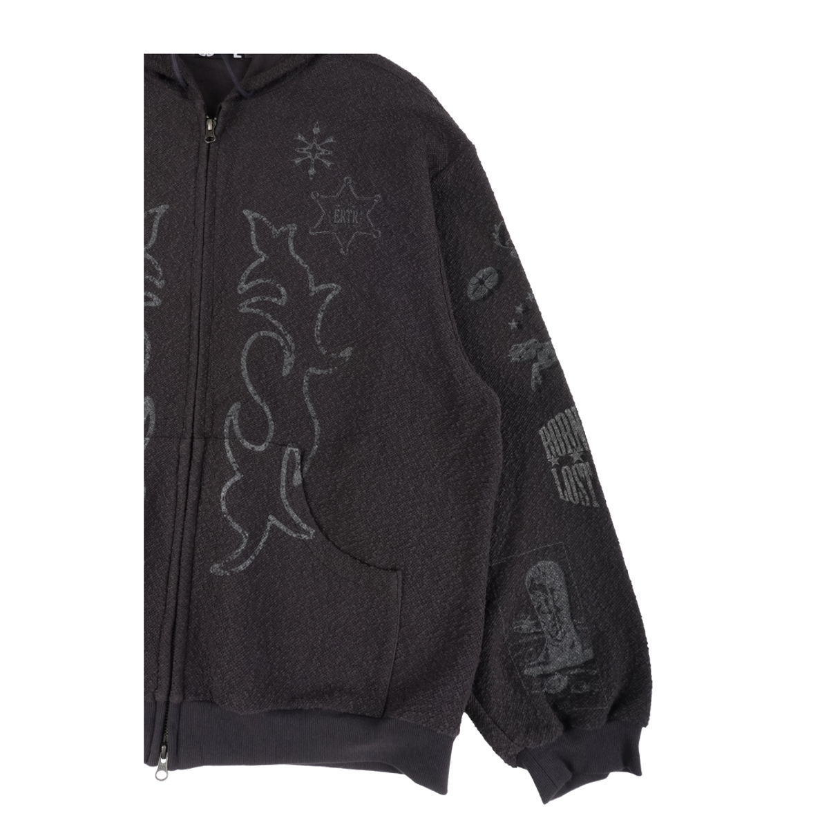이알티알(ERTR) Rodeo Hoodie Zip Up Charcoal