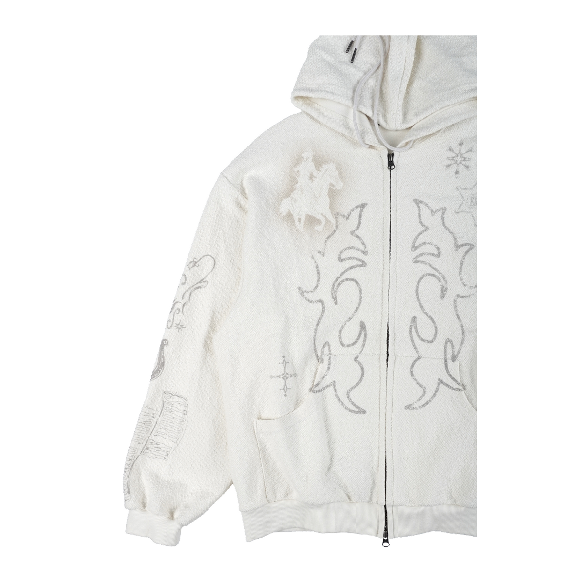 이알티알(ERTR) Rodeo Hoodie Zip Up Ivory