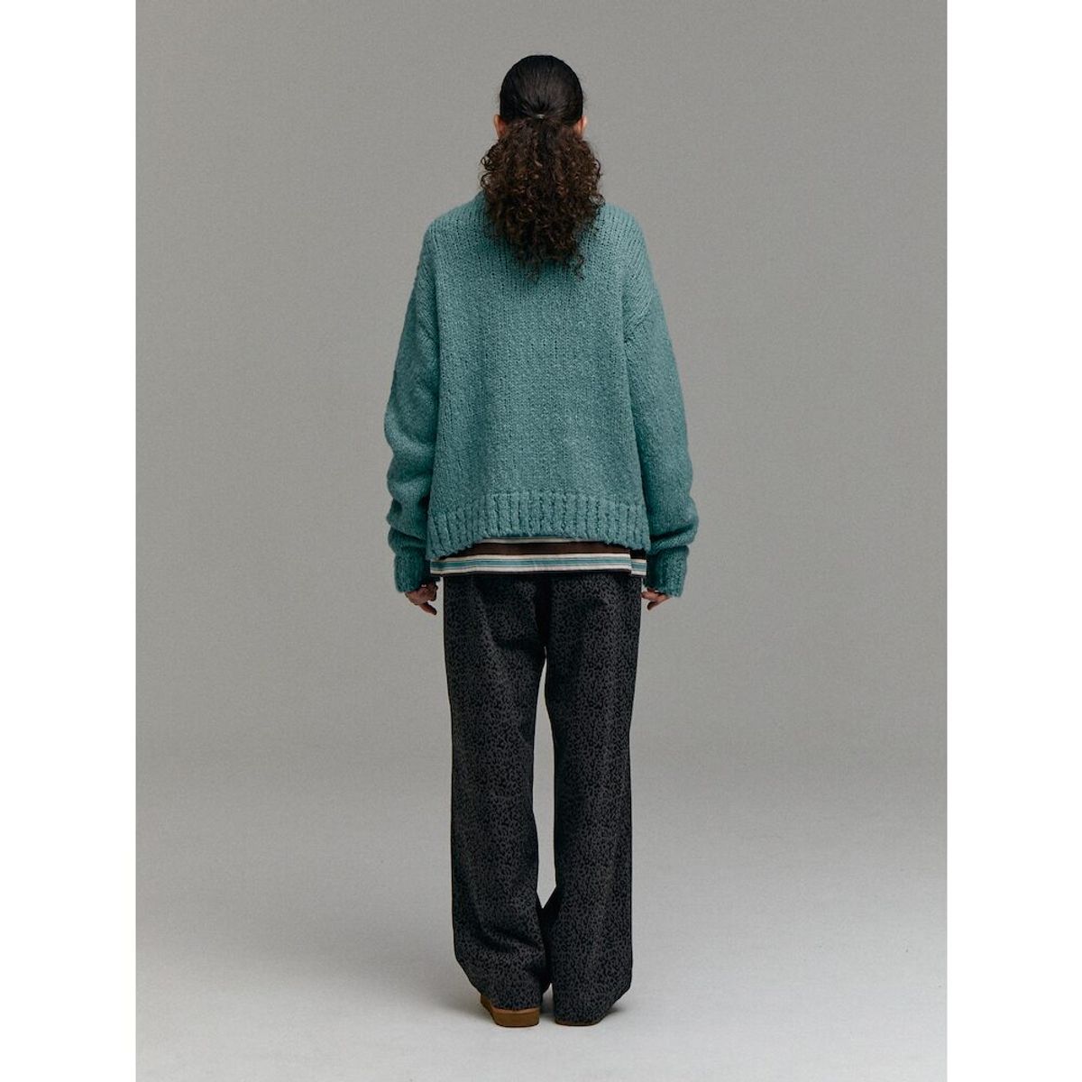 샌드 사운드(SAND SOUND) (UNISEX) 울 블렌드 슬럽 가디건  그린