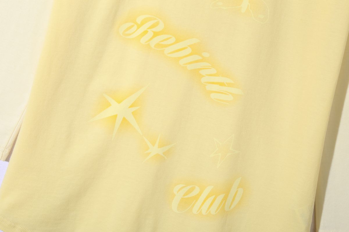 코튼리버스클럽(COTTONREBIRTHCLUB) 콘트라스트 래글런 티셔츠 (옐로우)