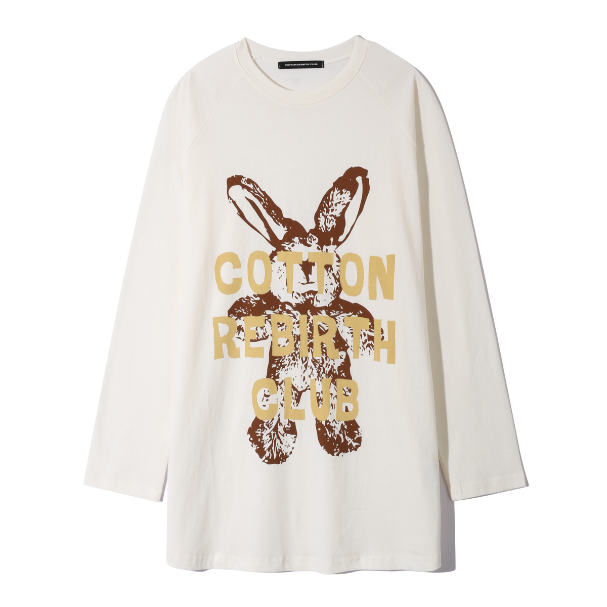 코튼리버스클럽(COTTONREBIRTHCLUB) 토끼 래글런 티셔츠 (크림)