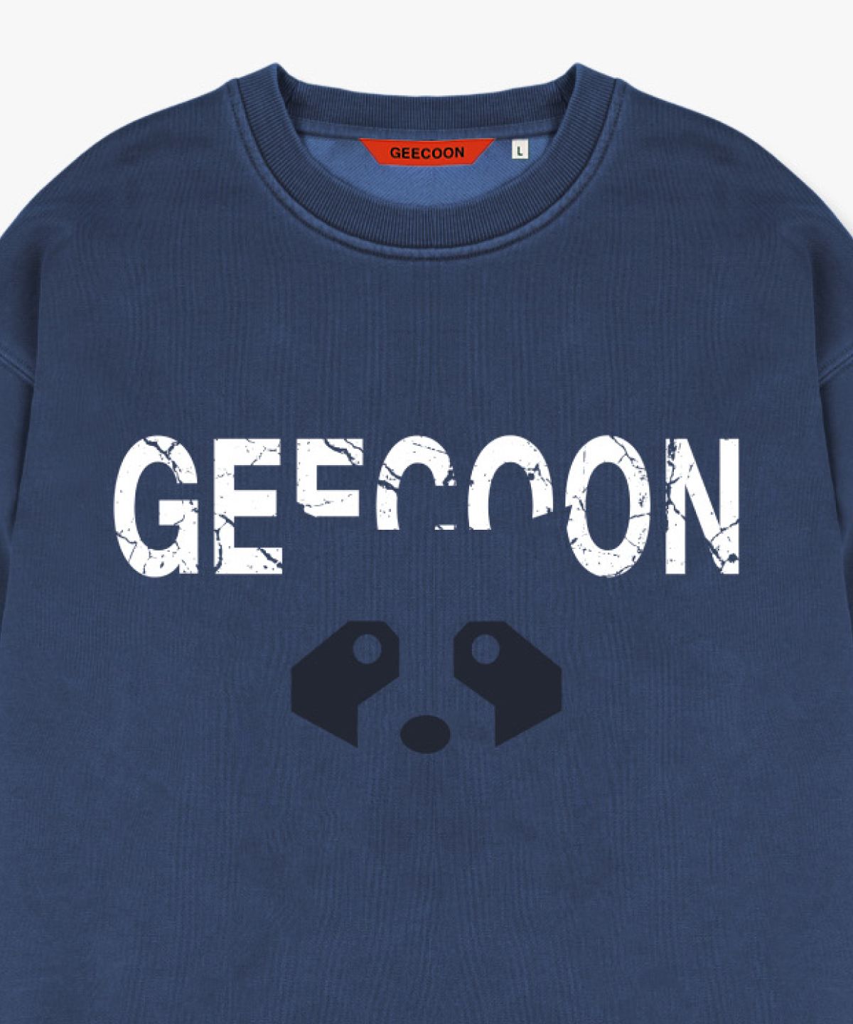 지쿤(GEECOON) 피그먼트 다잉 다크네스 심볼 스웨트셔츠 GEE257-107 블루