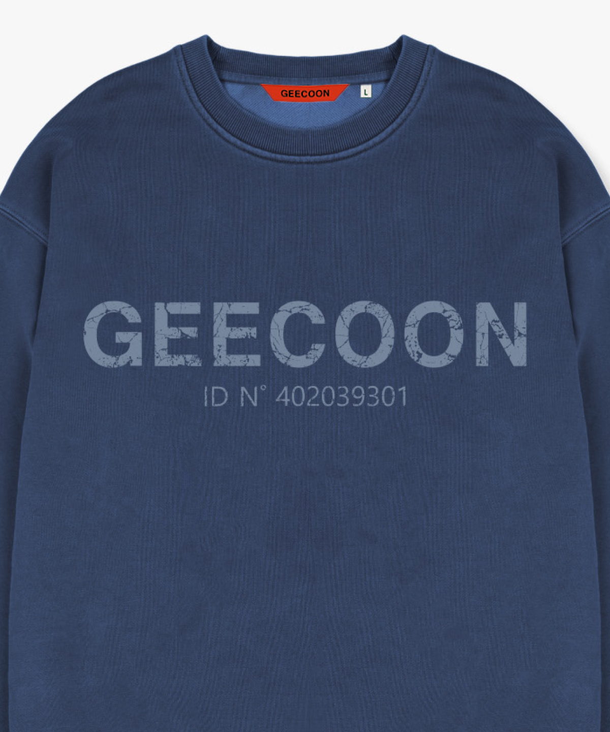 지쿤(GEECOON) 피그먼트 다잉 시그니처 로고 스웨트셔츠 GEE257-106 블루
