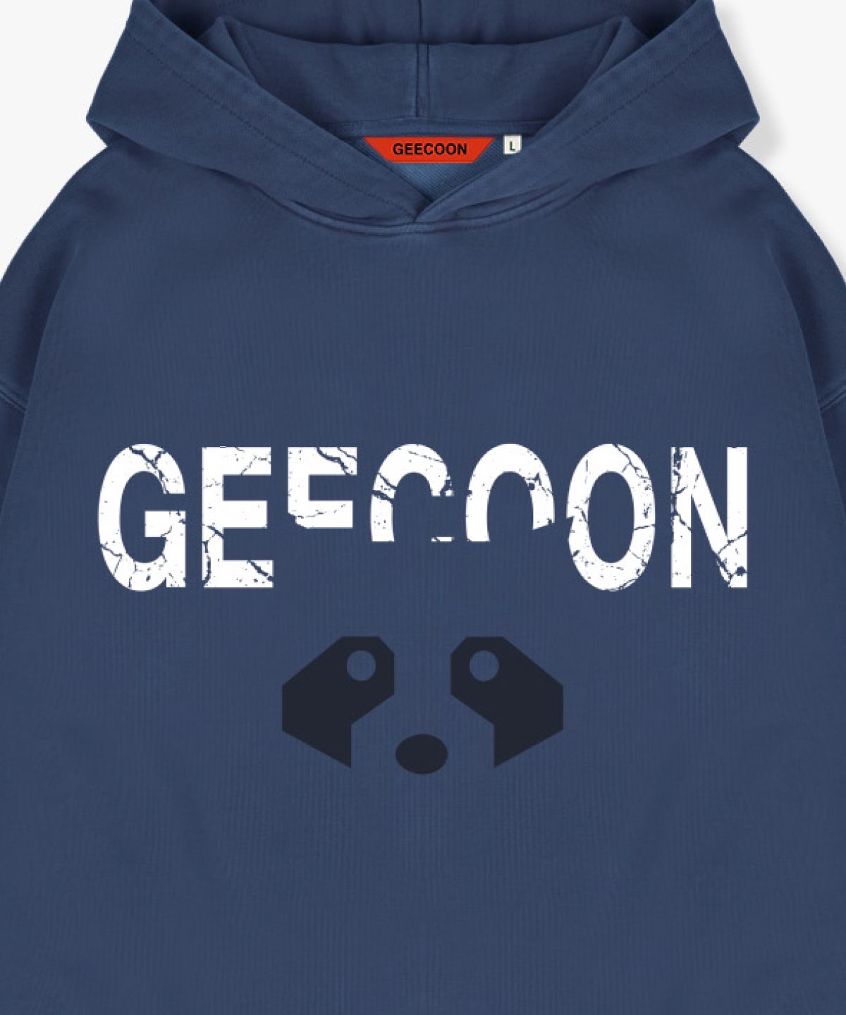 지쿤(GEECOON) 피그먼트 다잉 다크네스 심볼 후드 스웨트셔츠 GEE257-103 블루
