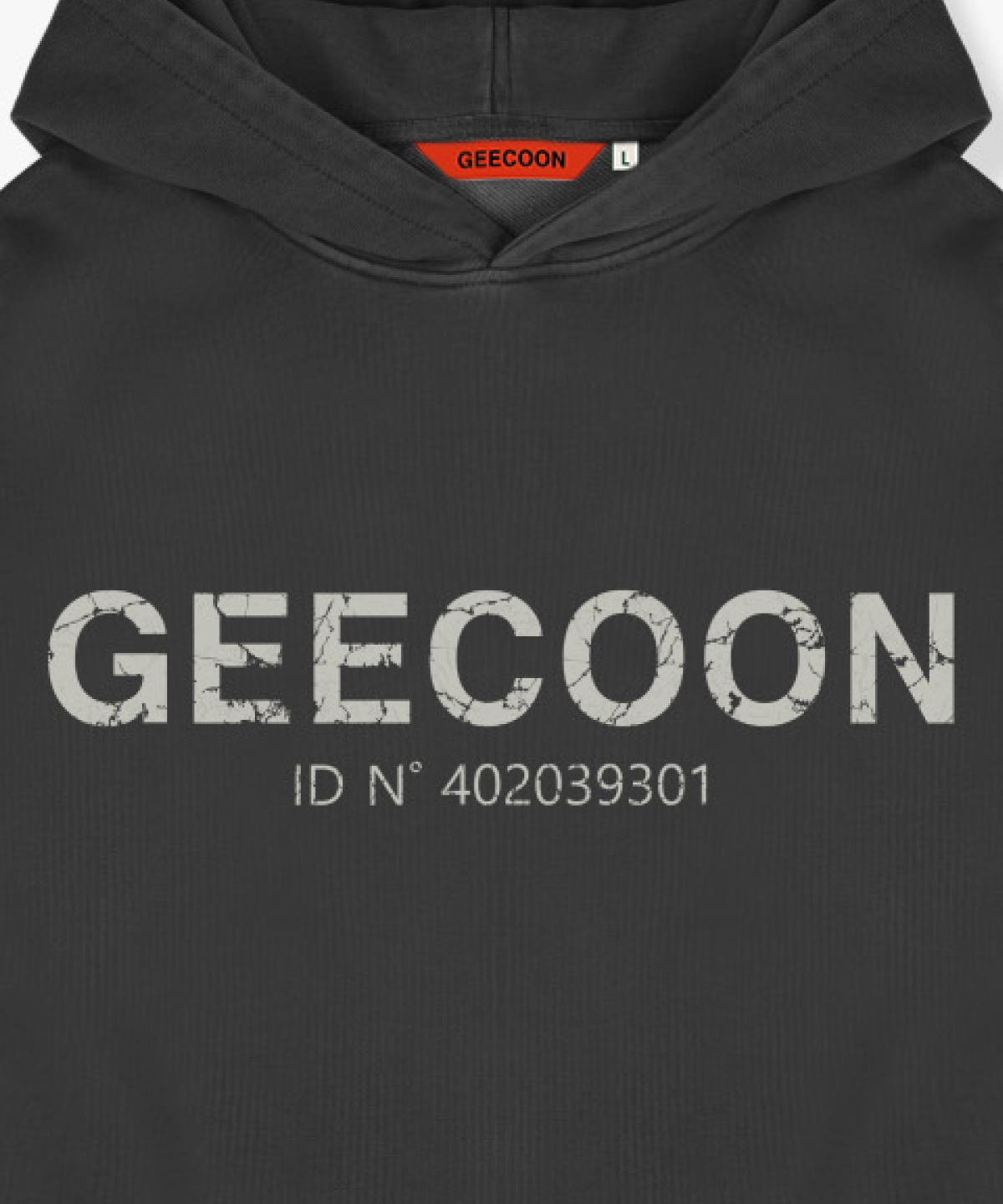 지쿤(GEECOON) 피그먼트 다잉 시그니처 로고 후드 스웨트셔츠 GEE257-102 챠콜