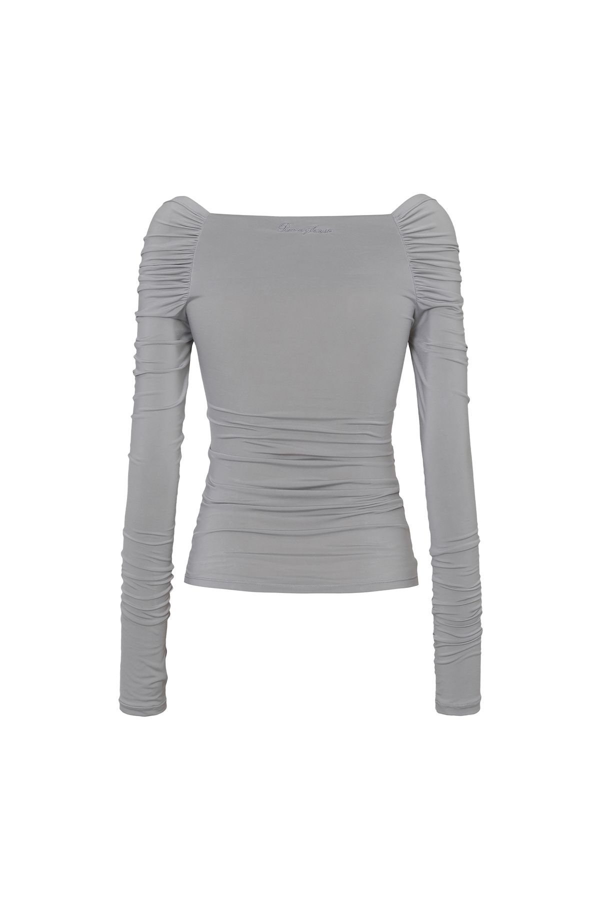 페인오어플레져(PAINORPLEASURE) DRAPED OFF SHOULDER TOP grey