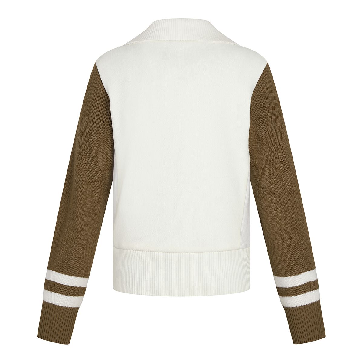 테일러메이드 어패럴(TAYLORMADE APPAREL) 여성 배색 카라 반집업 니트 TSO-81HG24-101