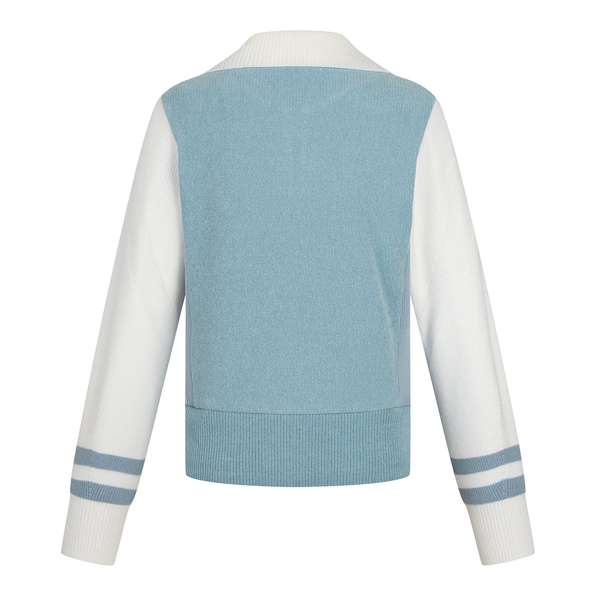 테일러메이드 어패럴(TAYLORMADE APPAREL) 여성 배색 카라 반집업 니트 TSO-81HG24-940