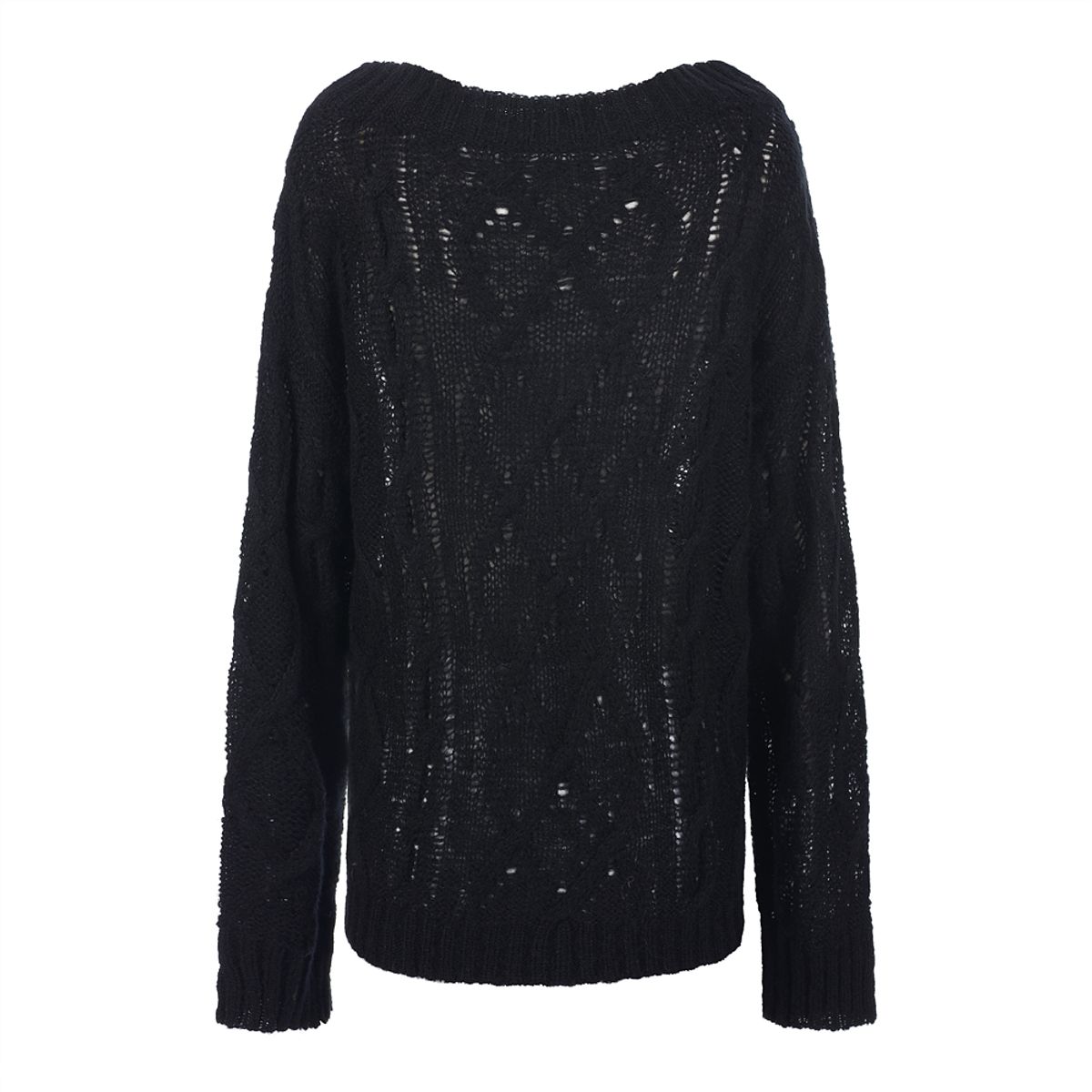 라라폭스(LALAFOX) BOAT NECK CABLE KNIT BLACK 케이블 니트 BR4KL004