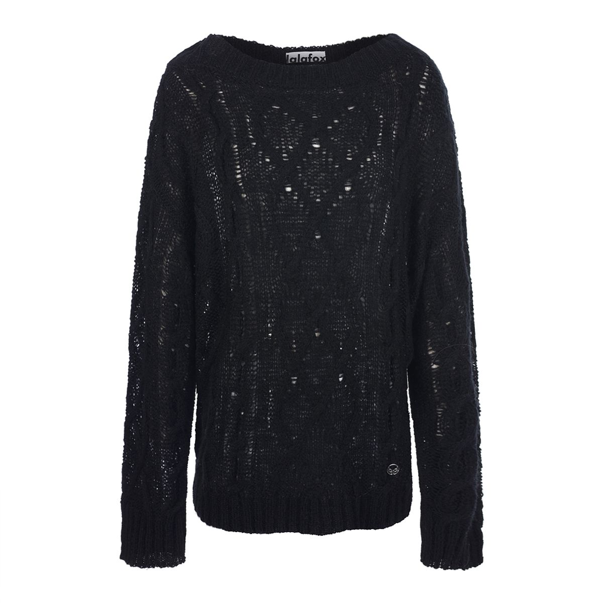 라라폭스(LALAFOX) BOAT NECK CABLE KNIT BLACK 케이블 니트 BR4KL004