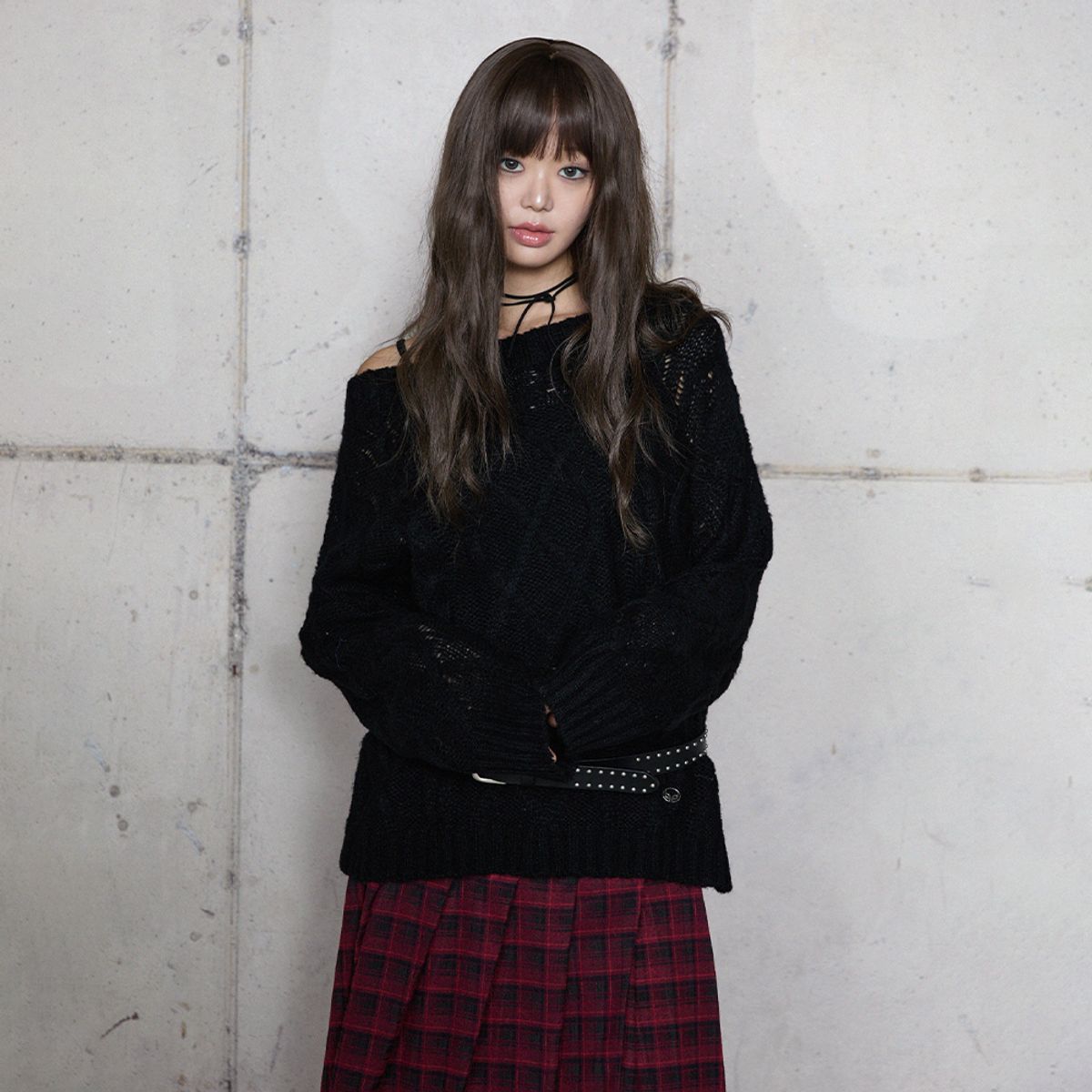 라라폭스(LALAFOX) BOAT NECK CABLE KNIT BLACK 케이블 니트 BR4KL004